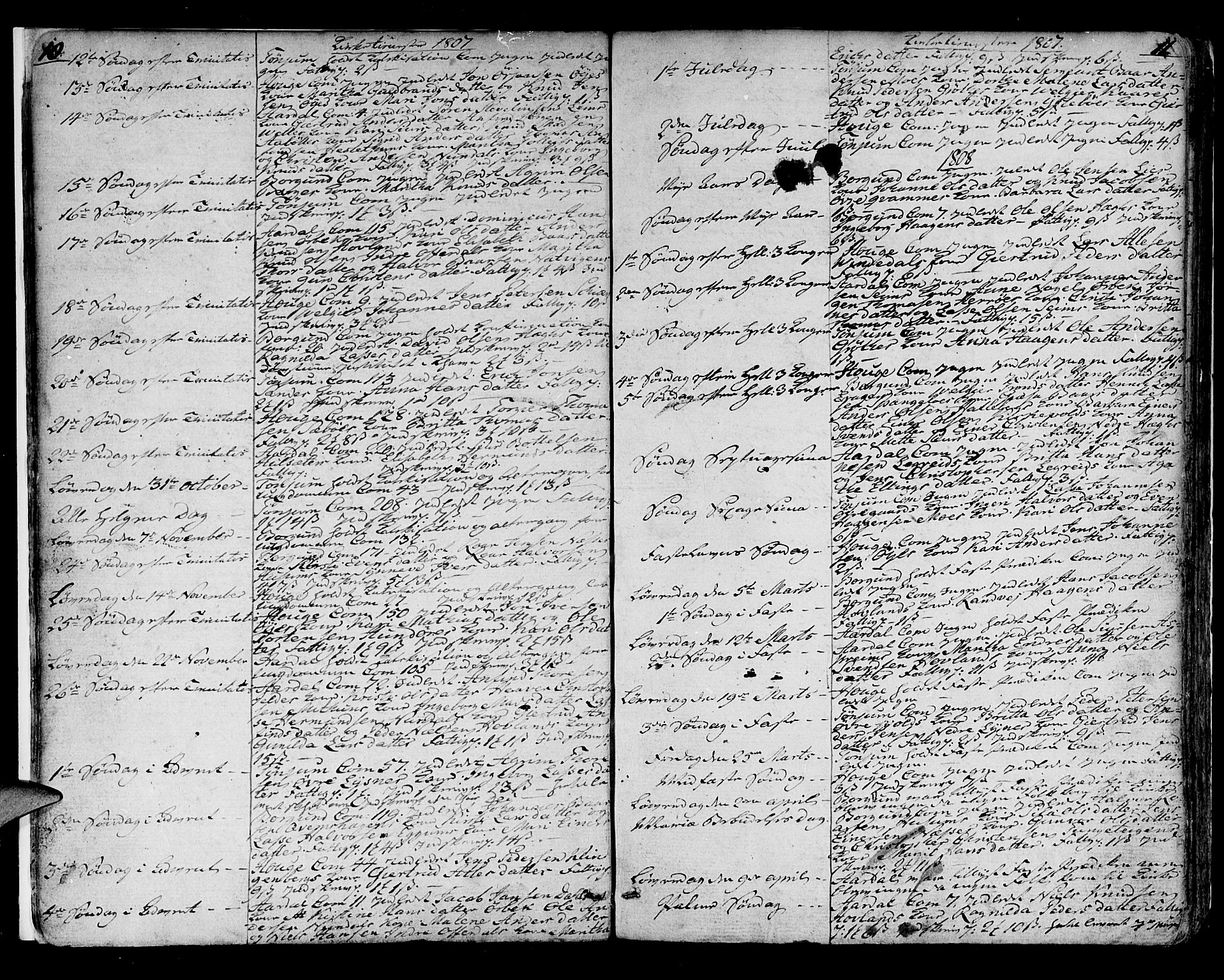 Lærdal sokneprestembete, AV/SAB-A-81201: Parish register (official) no. A 4, 1805-1821, p. 10-11