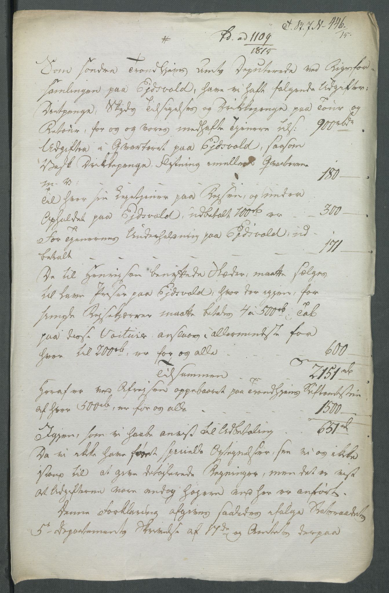 5. departement for finans-, handels- og tollfaget, RA/S-3893/C/Cb/L0014: Regninger fra Riksforsamlingens deputerede, 1814, p. 297