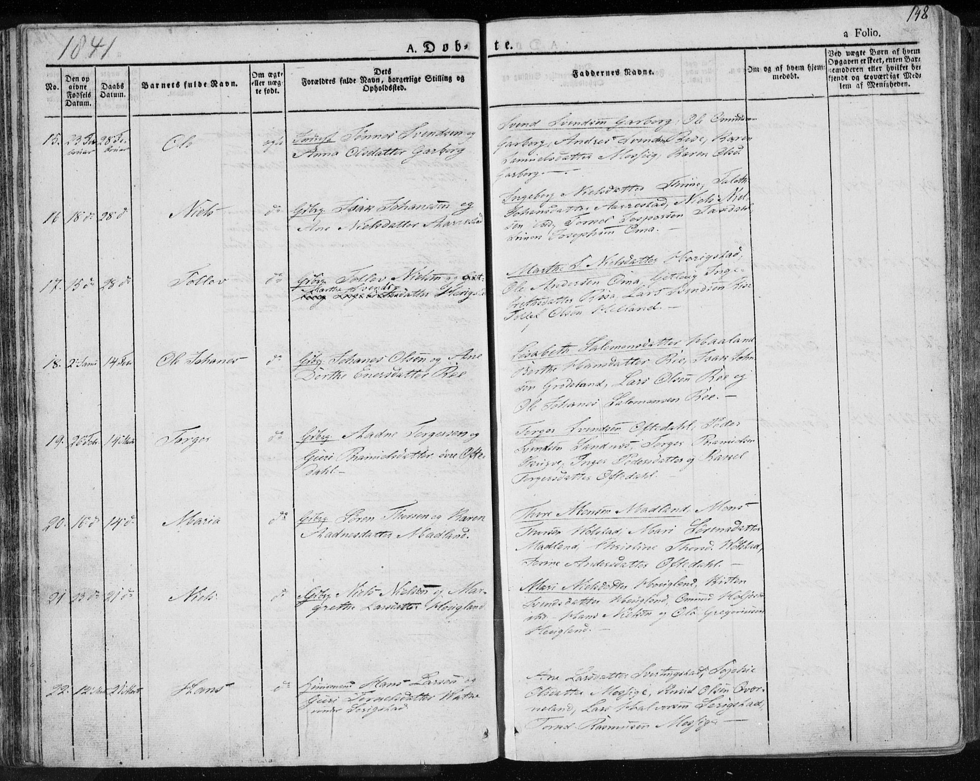 Lye sokneprestkontor, AV/SAST-A-101794/001/30BA/L0004: Parish register (official) no. A 4, 1826-1841, p. 148