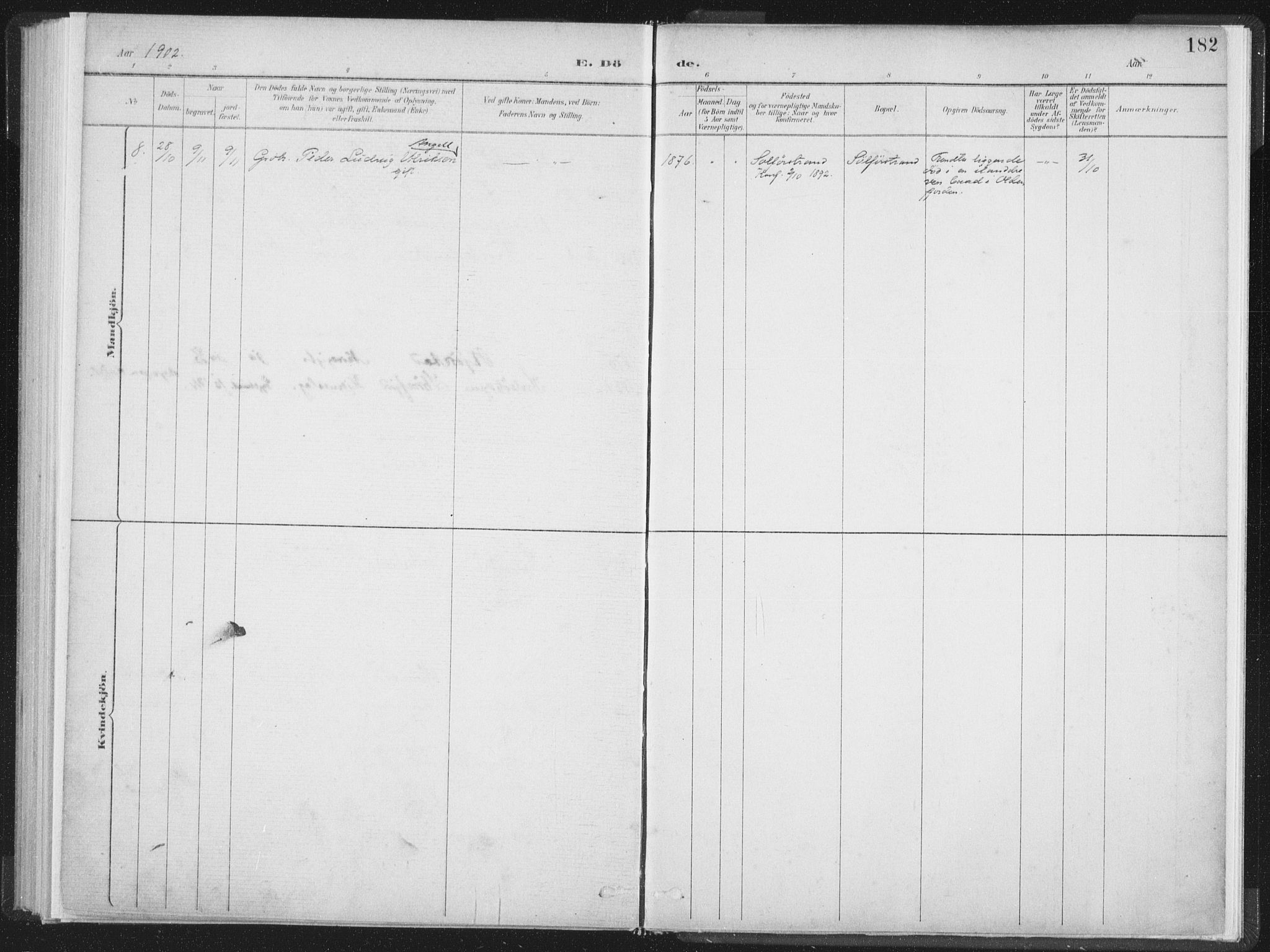 Ministerialprotokoller, klokkerbøker og fødselsregistre - Nordland, SAT/A-1459/890/L1286: Parish register (official) no. 890A01, 1882-1902, p. 182