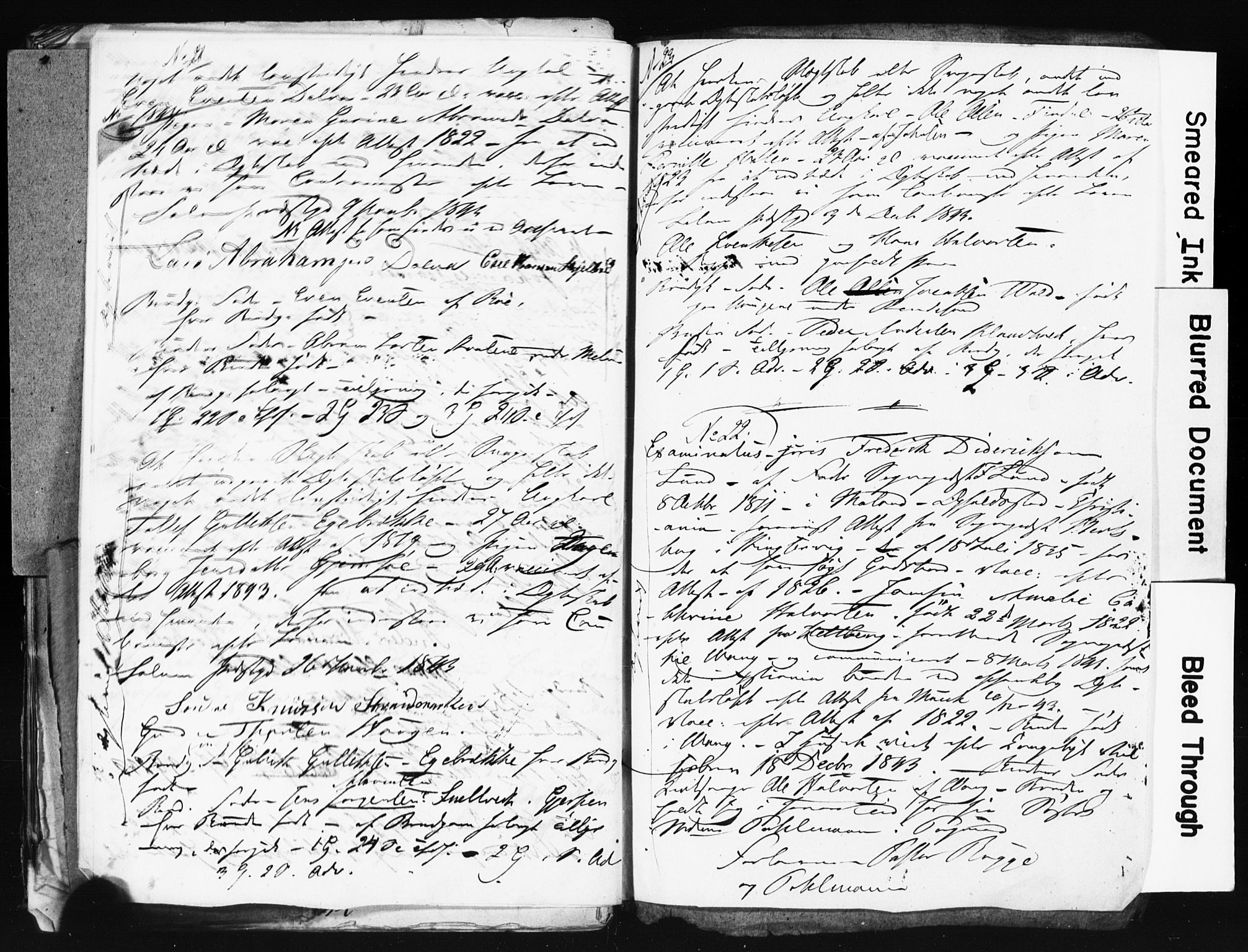 Solum kirkebøker, SAKO/A-306/H/Hc/L0001: Best man's statements no. 1, 1834-1843