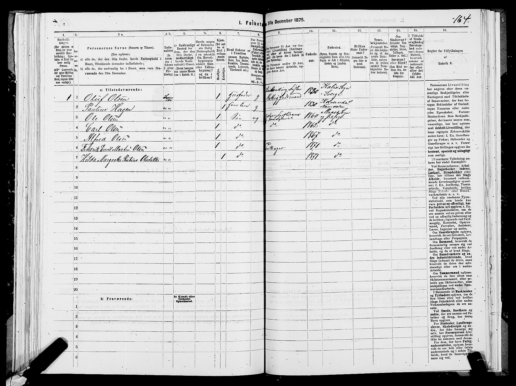 SATØ, 1875 census for 2018P Måsøy, 1875, p. 1164