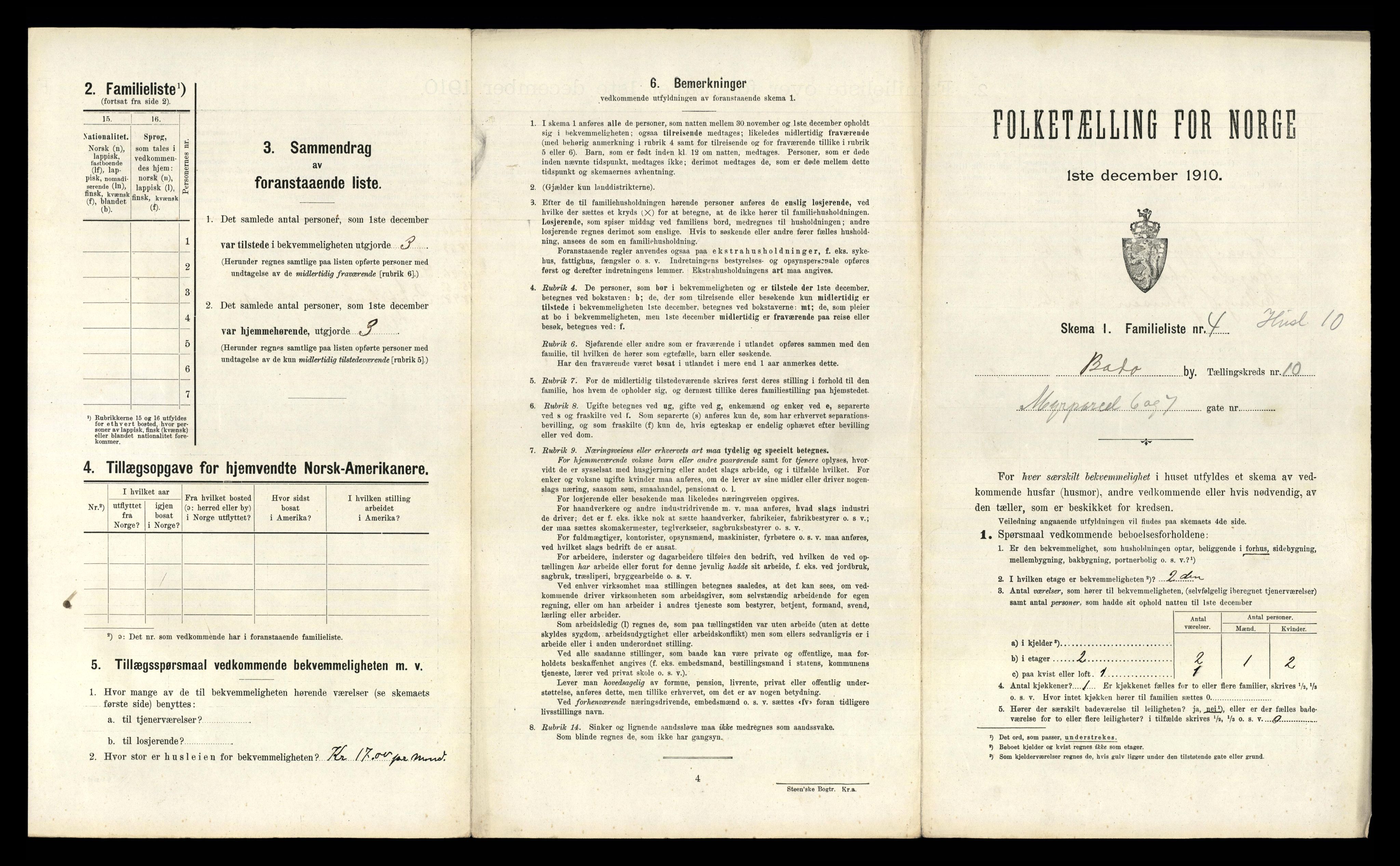 RA, 1910 census for Bodø, 1910, p. 2881