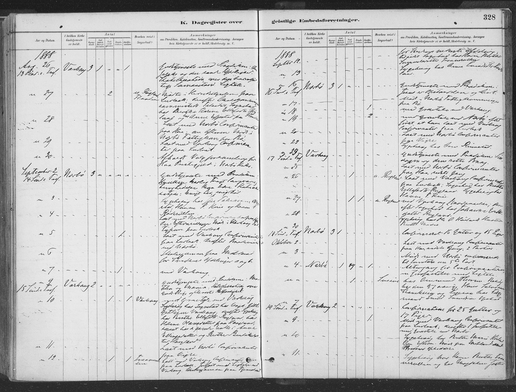 Hå sokneprestkontor, AV/SAST-A-101801/001/30BA/L0010: Parish register (official) no. A 9, 1879-1896, p. 328