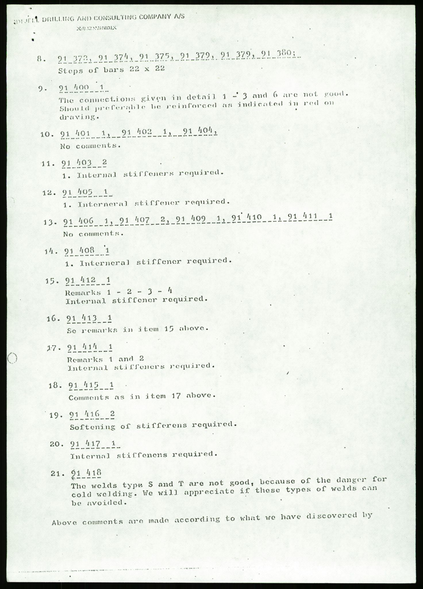 Justisdepartementet, Granskningskommisjonen ved Alexander Kielland-ulykken 27.3.1980, AV/RA-S-1165/D/L0023: Æ Øvrige Pentagone-rigger (Doku.liste + Æ1-Æ2, Æ4 av 4  - Æ3 mangler)/ ALK - SINTEF-undersøkelse av bruddflater og materialer (STF01 F80008), 1980-1981, p. 8