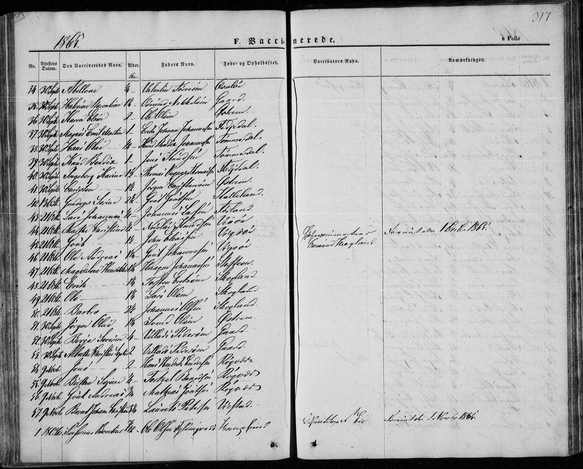 Torvastad sokneprestkontor, AV/SAST-A -101857/H/Ha/Haa/L0011: Parish register (official) no. A 11, 1857-1866, p. 317