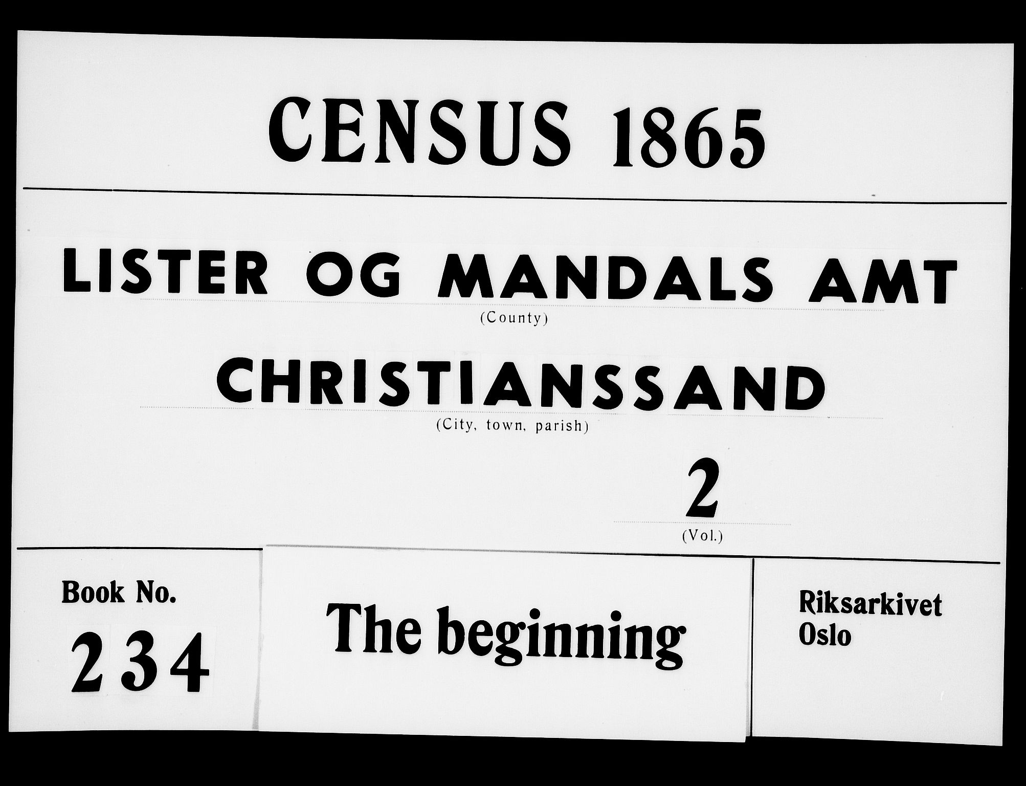 RA, 1865 census for Kristiansand, 1865, p. 519