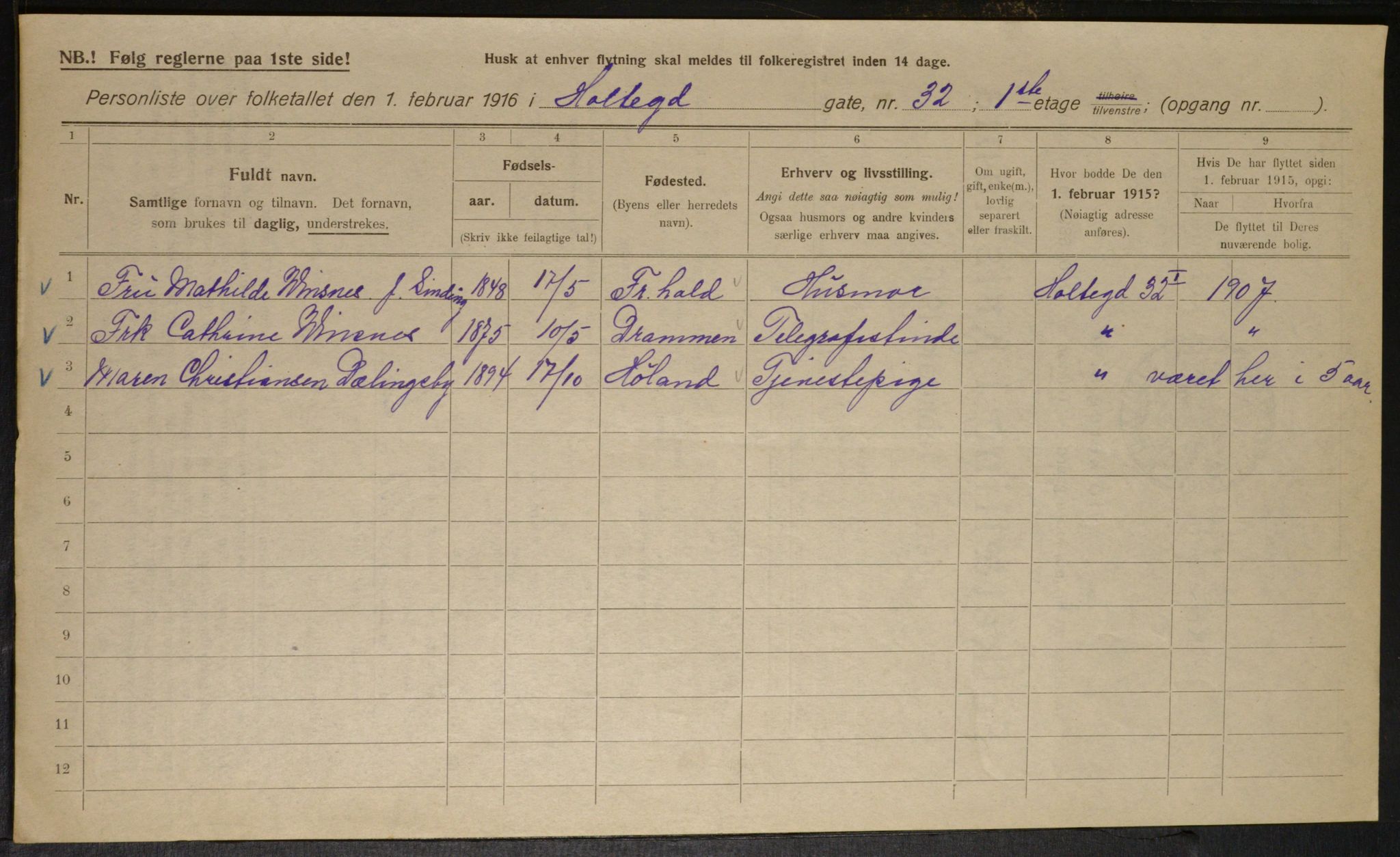 OBA, Municipal Census 1916 for Kristiania, 1916, p. 42037