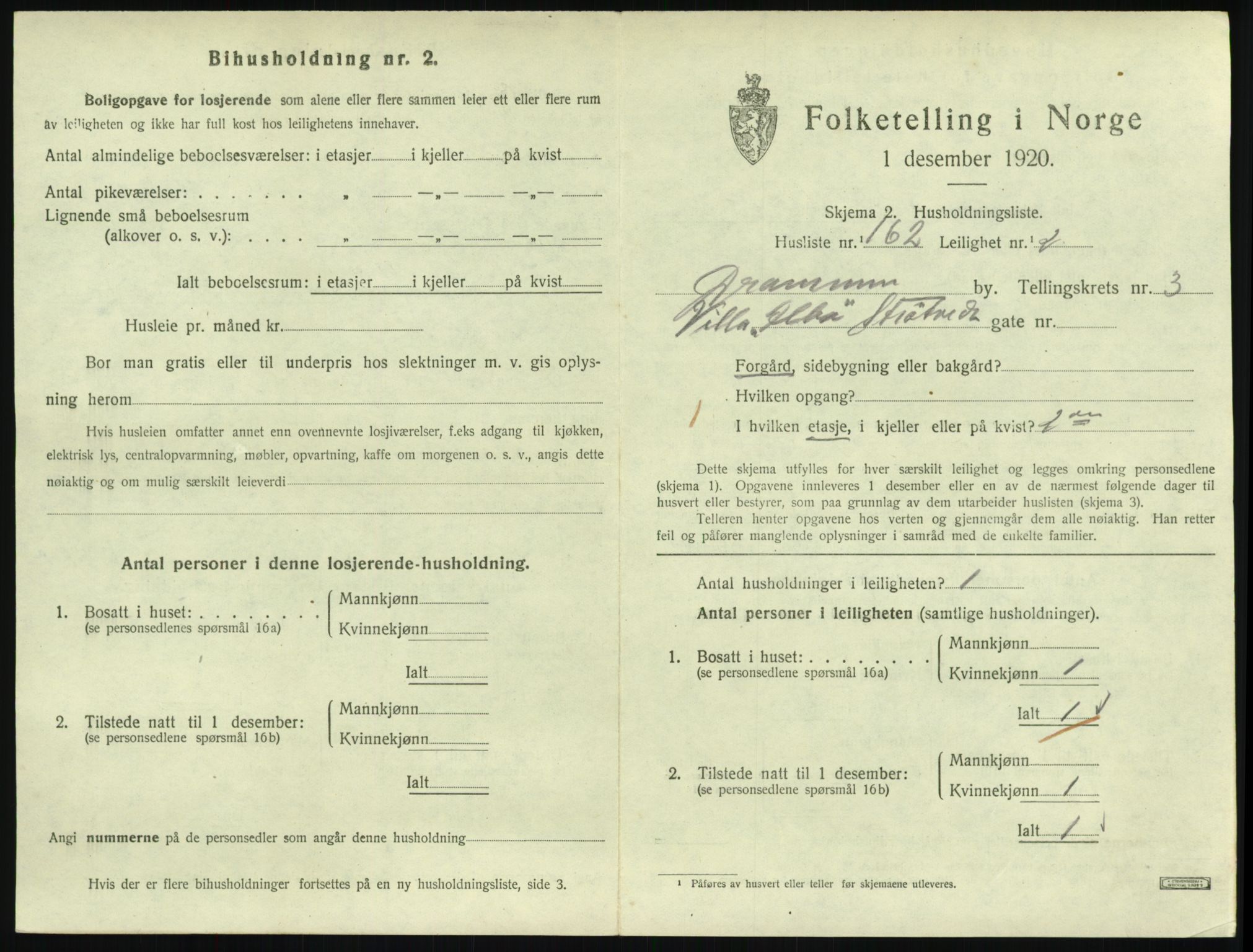 SAKO, 1920 census for Drammen, 1920, p. 9033