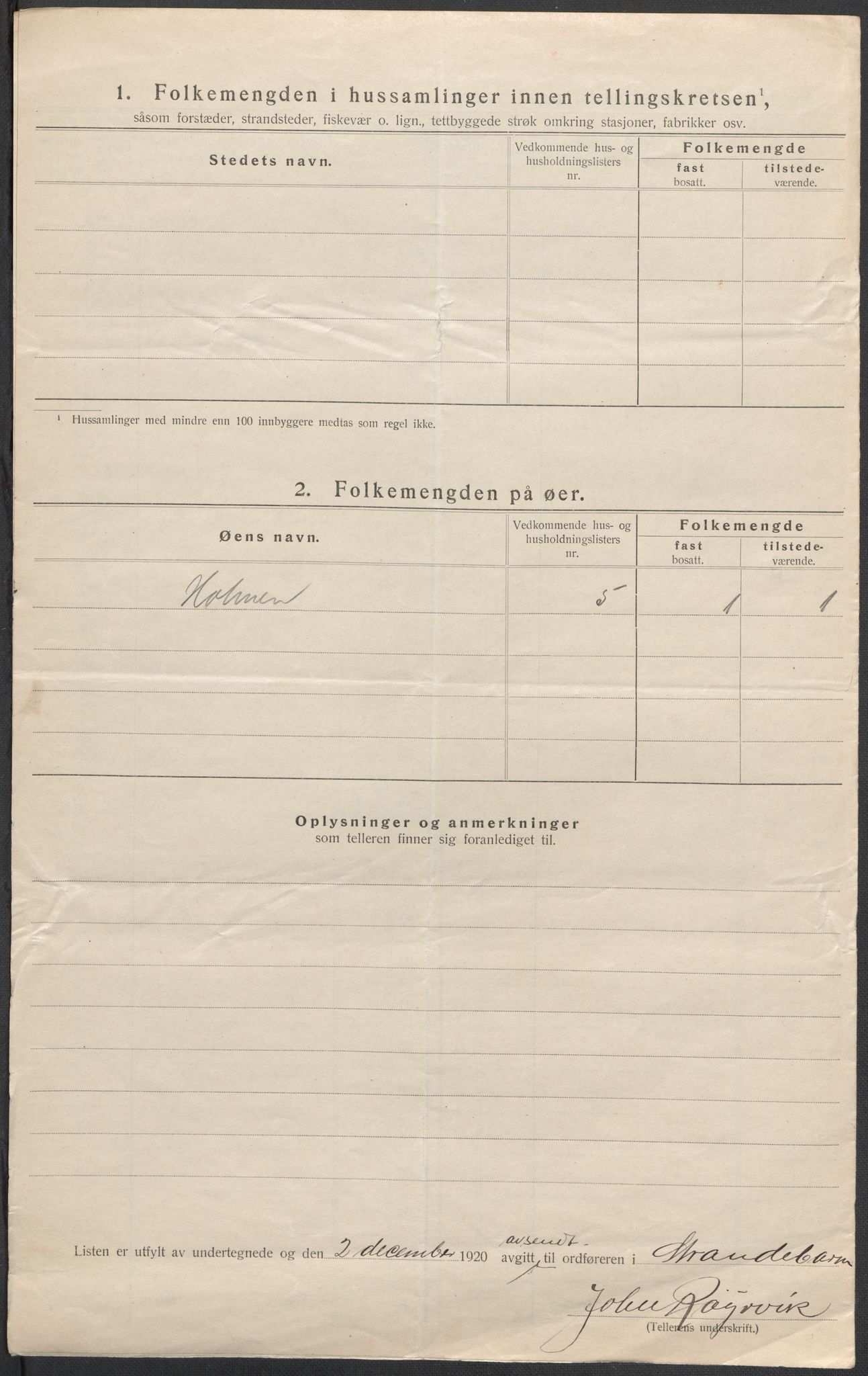 SAB, 1920 census for Strandebarm, 1920, p. 19