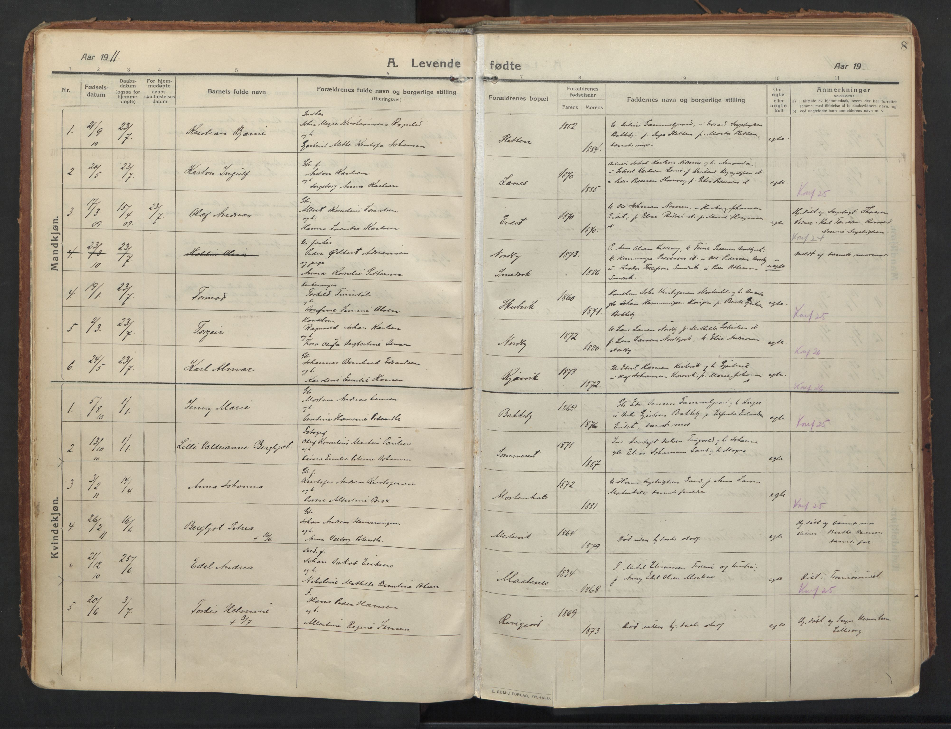 Balsfjord sokneprestembete, AV/SATØ-S-1303/G/Gaa/L0008kirke: Parish register (official) no. 8, 1910-1927, p. 8