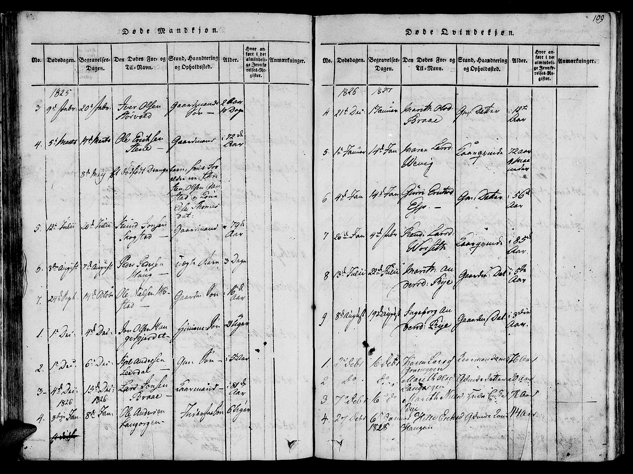Ministerialprotokoller, klokkerbøker og fødselsregistre - Sør-Trøndelag, SAT/A-1456/612/L0372: Parish register (official) no. 612A06 /1, 1816-1828, p. 109