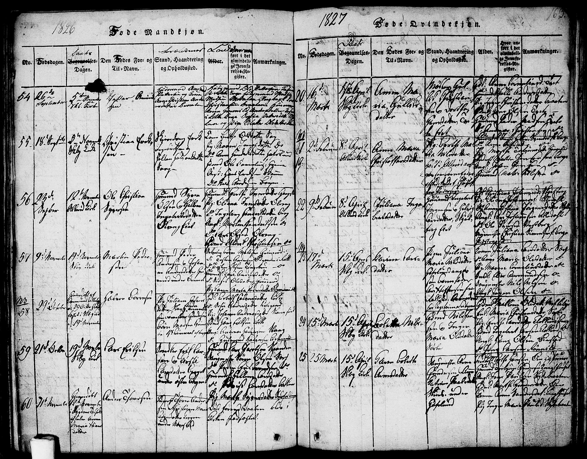 Skjeberg prestekontor Kirkebøker, AV/SAO-A-10923/F/Fa/L0004: Parish register (official) no. I 4, 1815-1830, p. 163