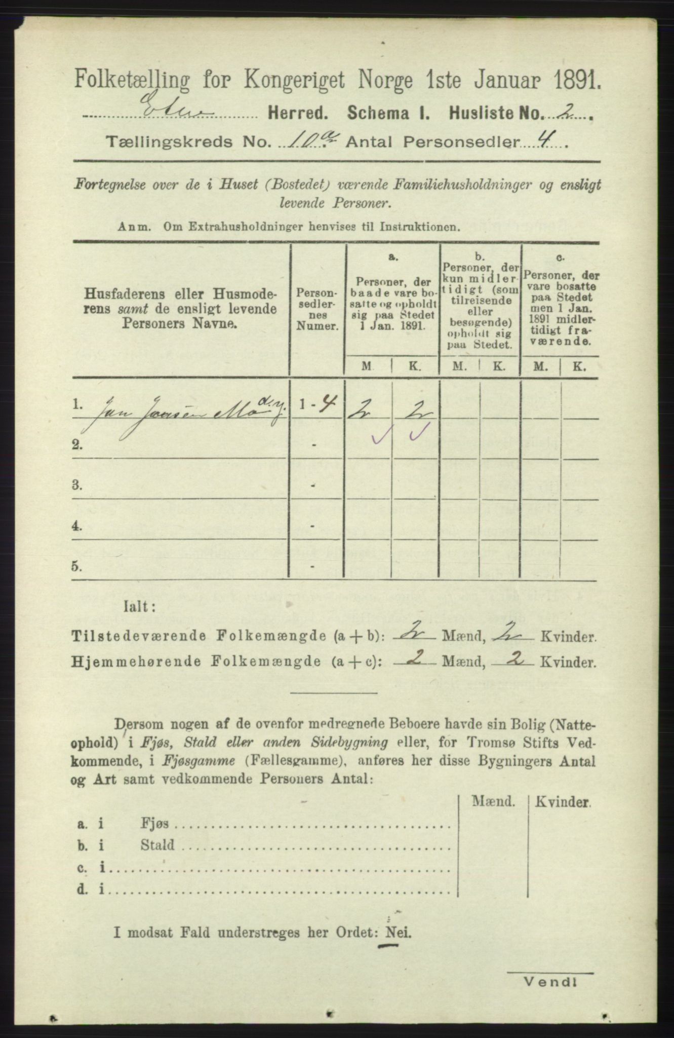 RA, 1891 census for 1211 Etne, 1891, p. 1842