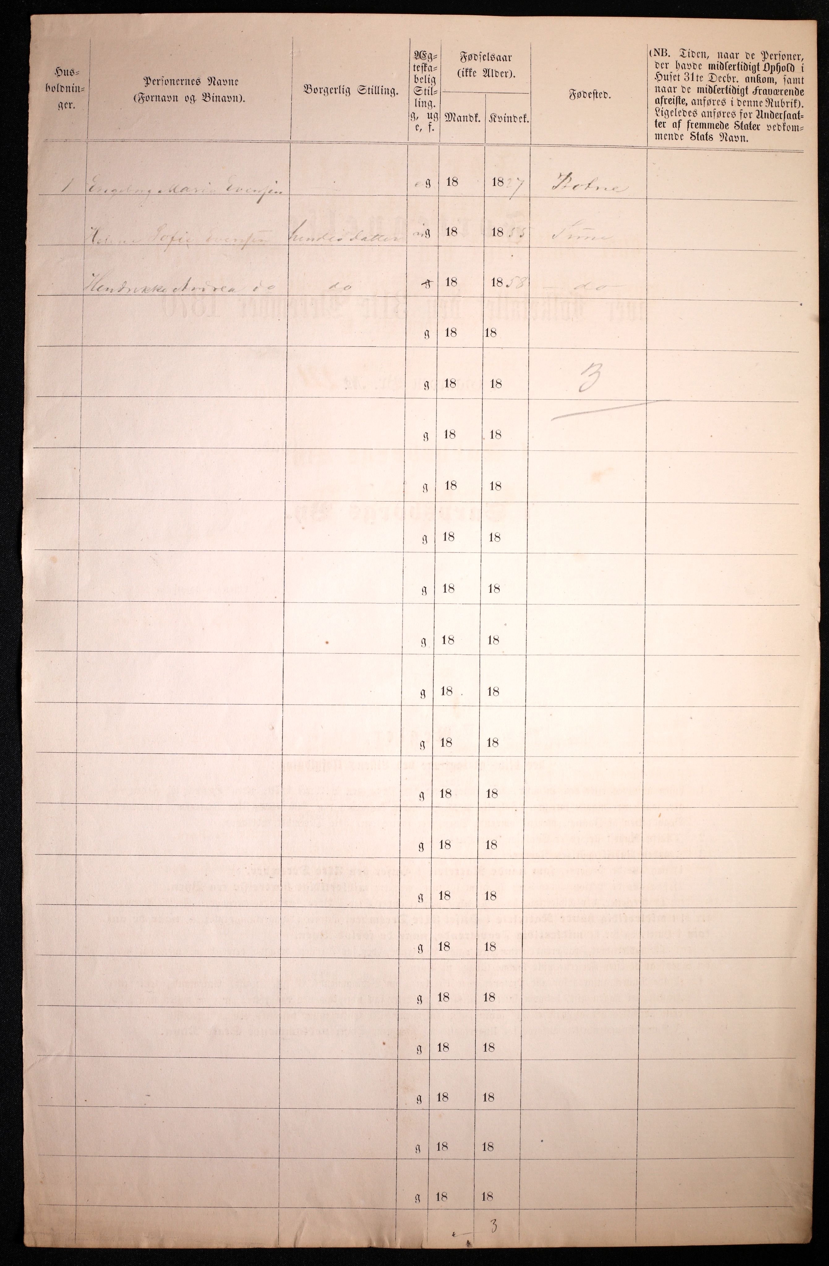 RA, 1870 census for 0102 Sarpsborg, 1870, p. 8