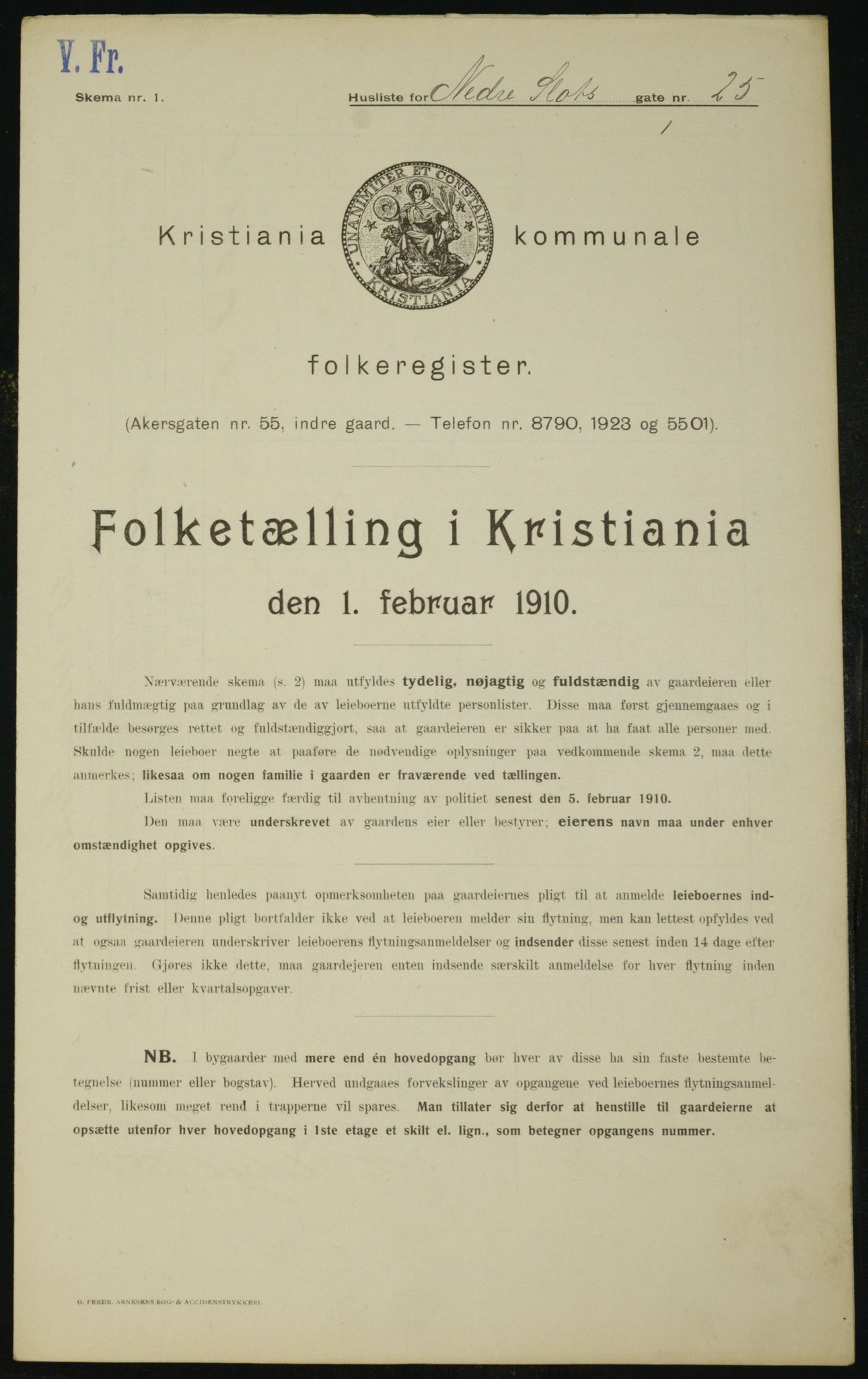 OBA, Municipal Census 1910 for Kristiania, 1910, p. 67201