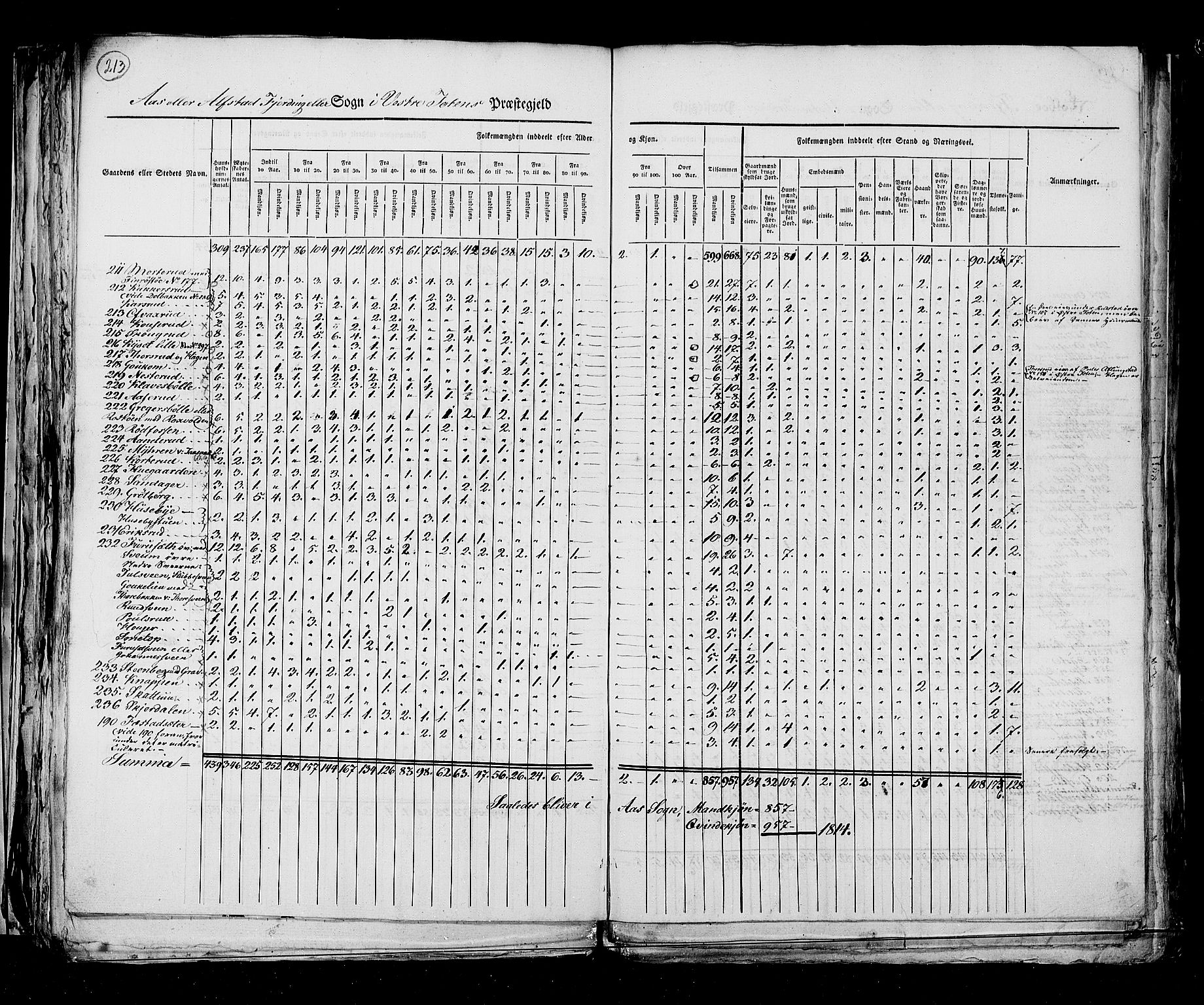 RA, Census 1825, vol. 6: Kristians amt, 1825, p. 213