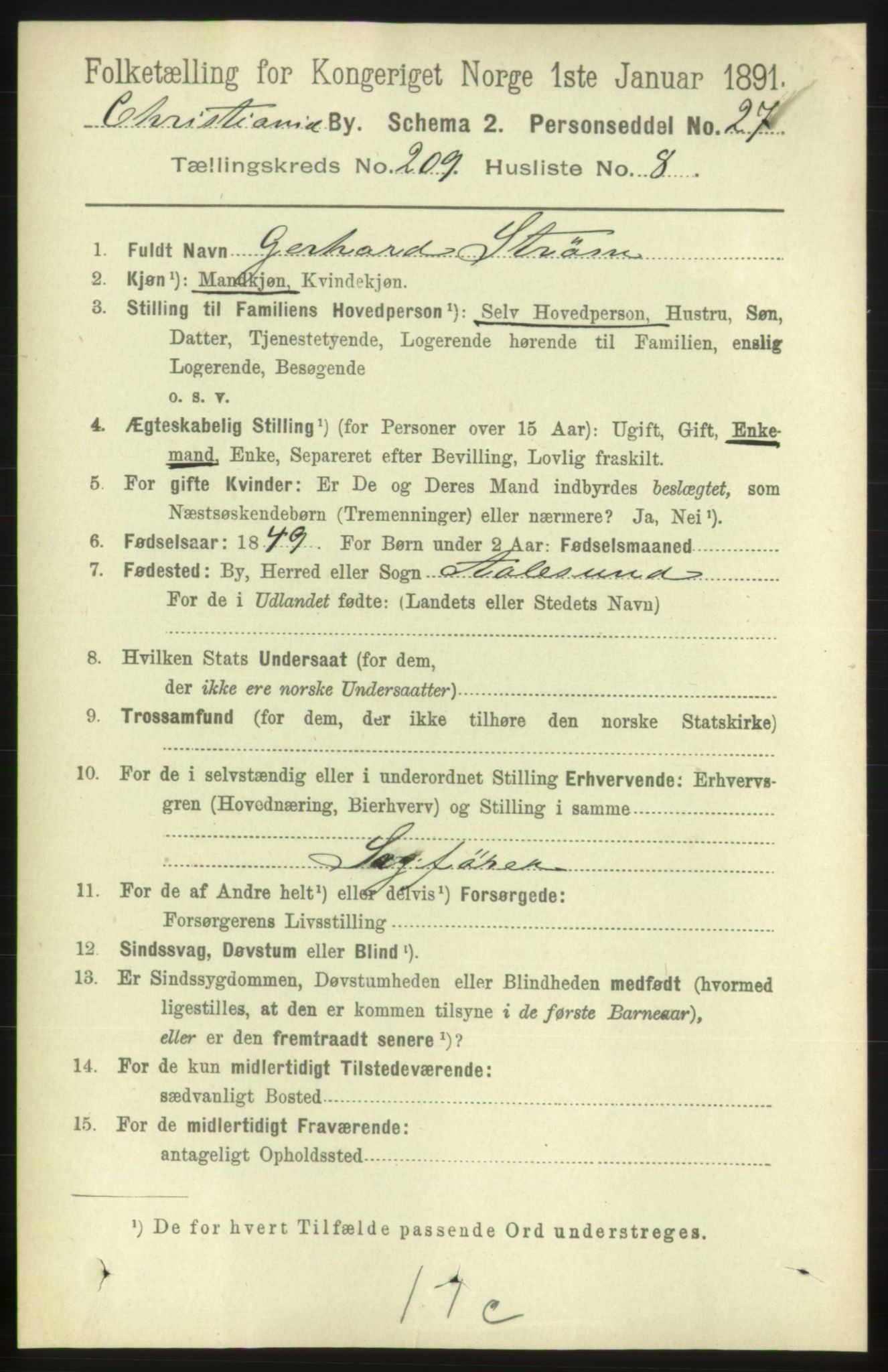 RA, 1891 census for 0301 Kristiania, 1891, p. 125286