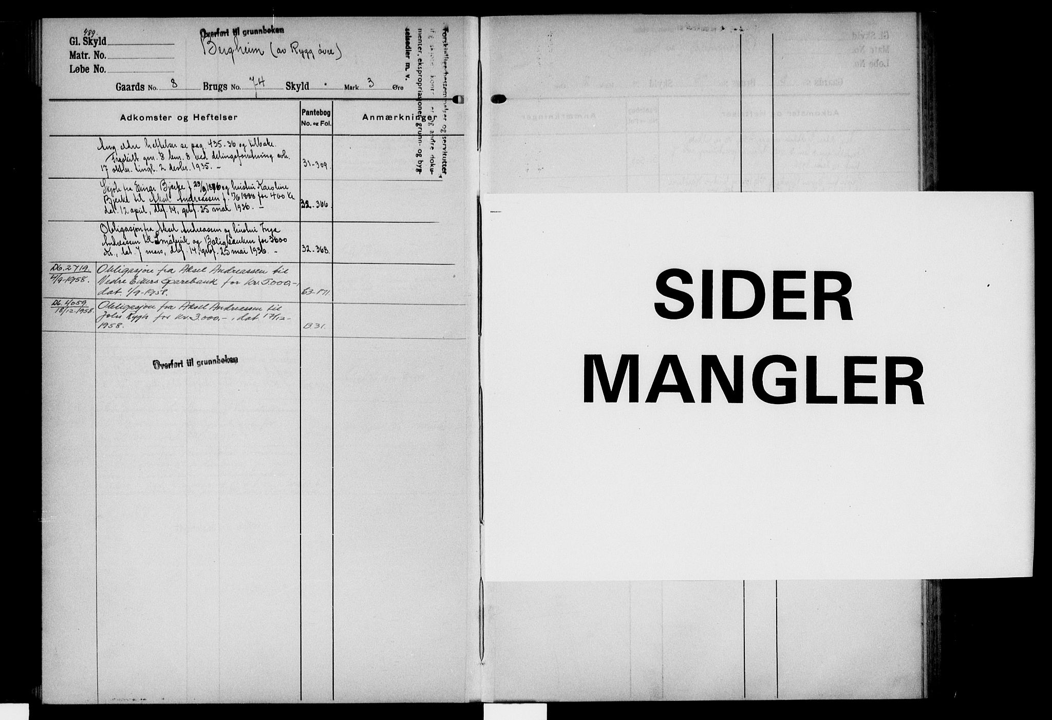 Eiker, Modum og Sigdal sorenskriveri, AV/SAKO-A-123/G/Gb/Gbf/L0001: Mortgage register no. VI 1, p. 489-490