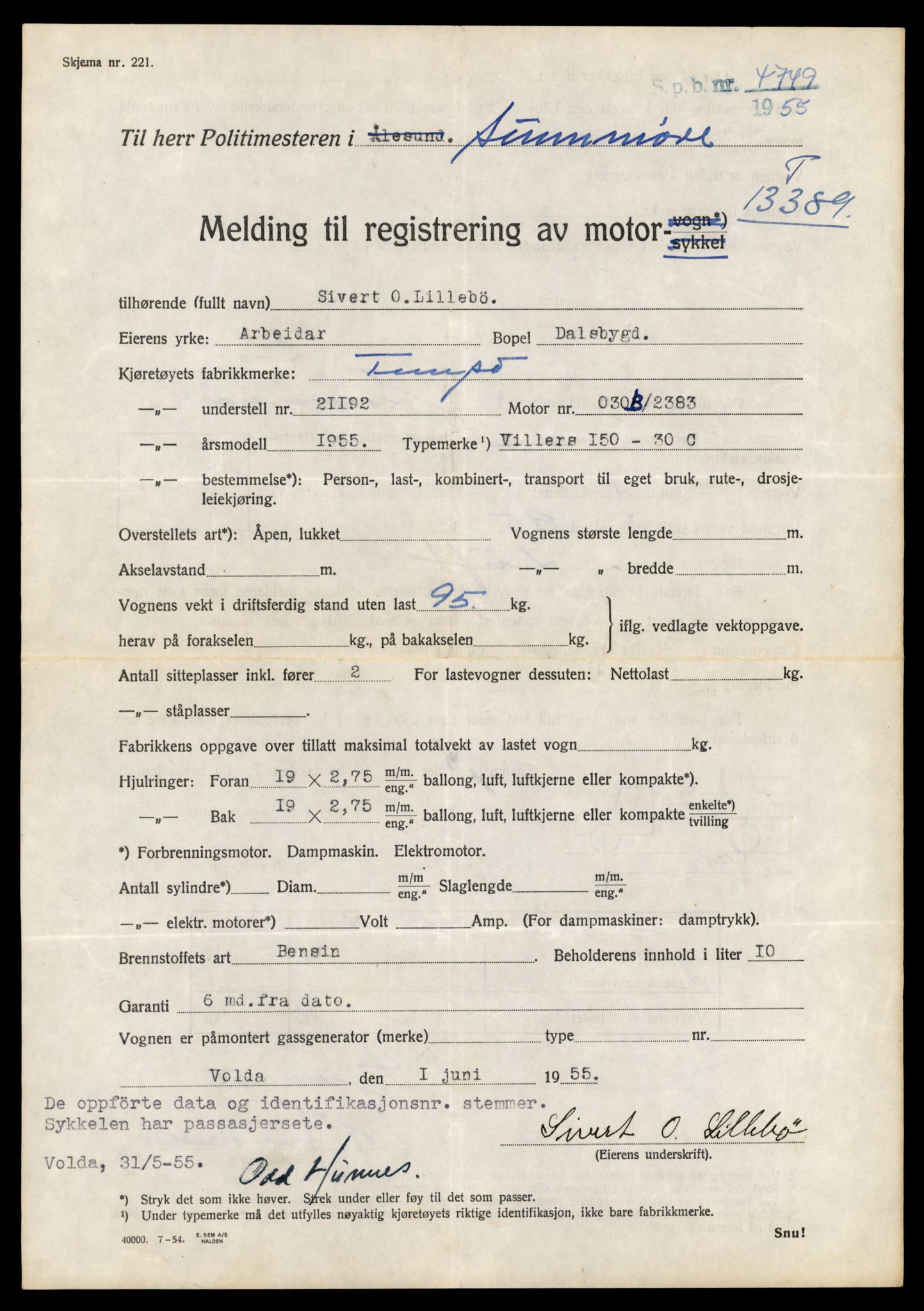 Møre og Romsdal vegkontor - Ålesund trafikkstasjon, SAT/A-4099/F/Fe/L0039: Registreringskort for kjøretøy T 13361 - T 13530, 1927-1998, p. 469