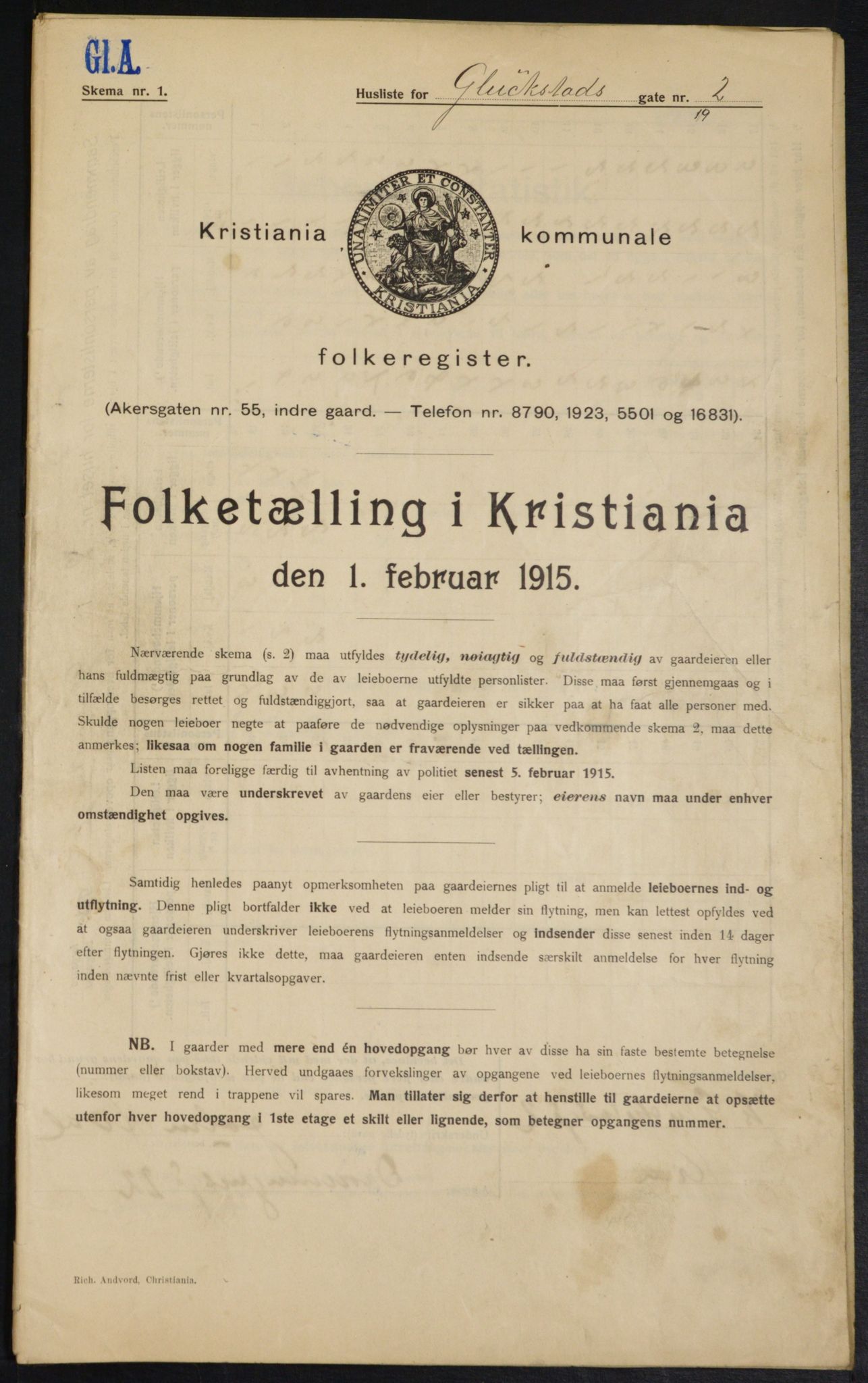 OBA, Municipal Census 1915 for Kristiania, 1915, p. 29001