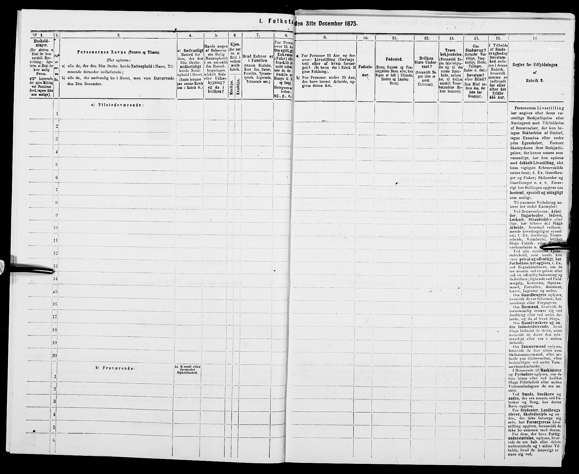 SAK, 1875 census for 1024P Bjelland, 1875, p. 895