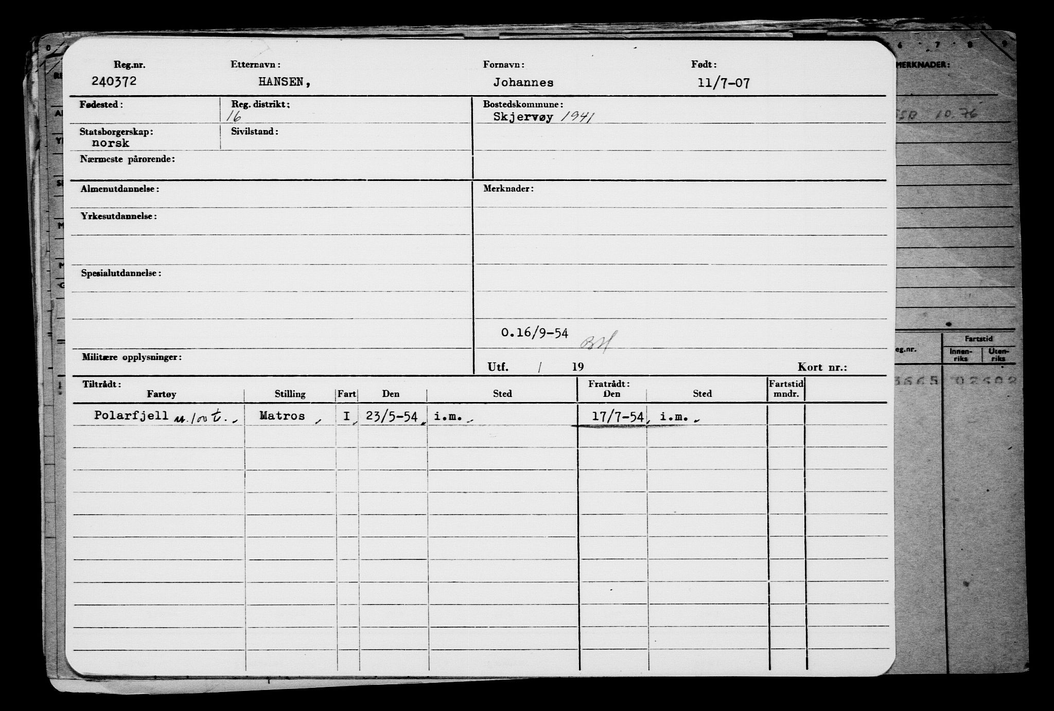 Direktoratet for sjømenn, AV/RA-S-3545/G/Gb/L0072: Hovedkort, 1907, p. 130