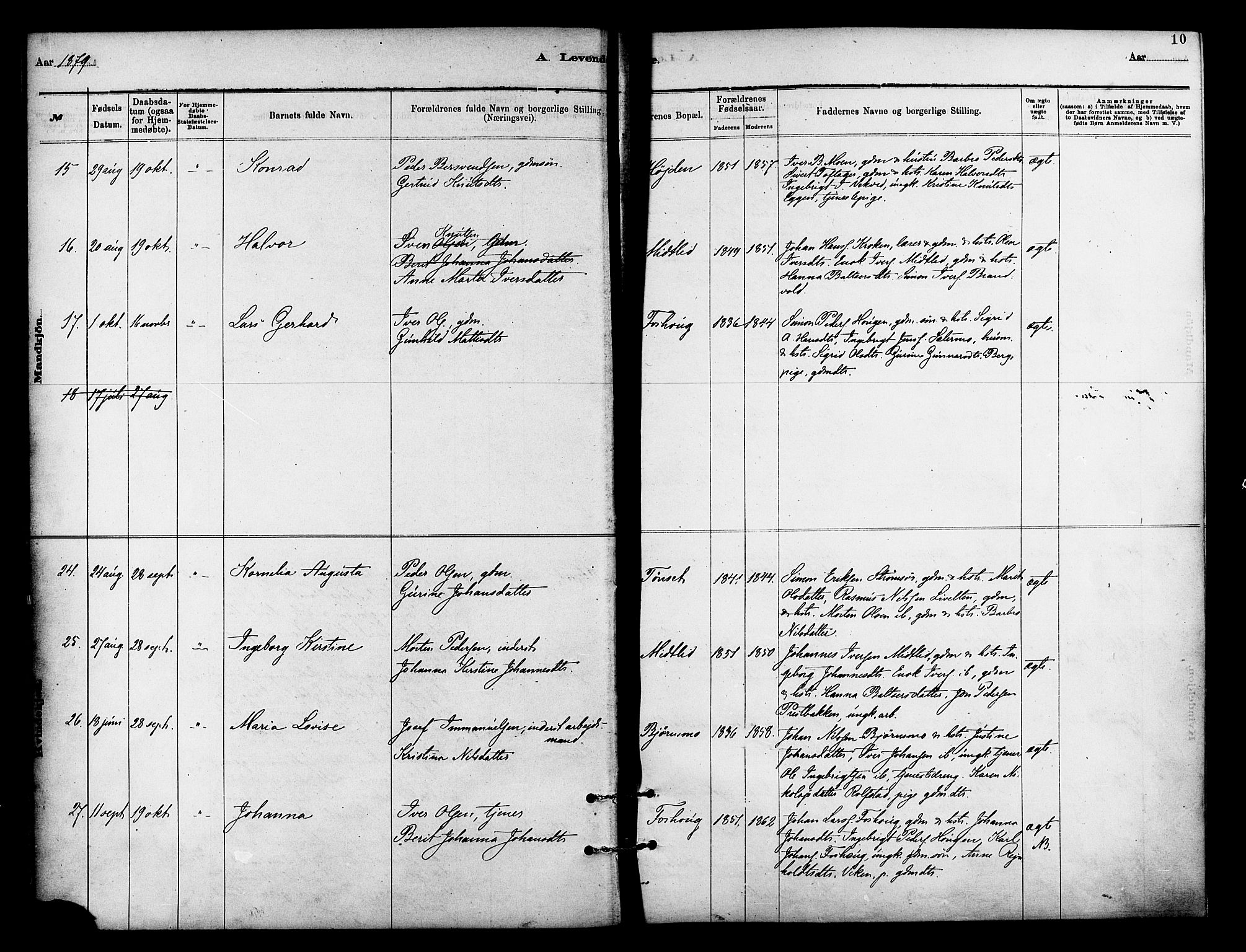 Målselv sokneprestembete, SATØ/S-1311/G/Ga/Gaa/L0009kirke: Parish register (official) no. 9, 1878-1889, p. 10