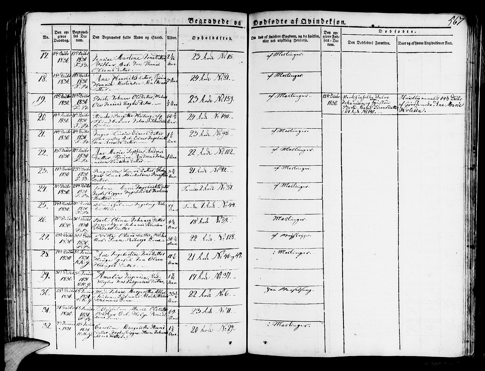 Korskirken sokneprestembete, SAB/A-76101/H/Haa/L0014: Parish register (official) no. A 14, 1823-1835, p. 567
