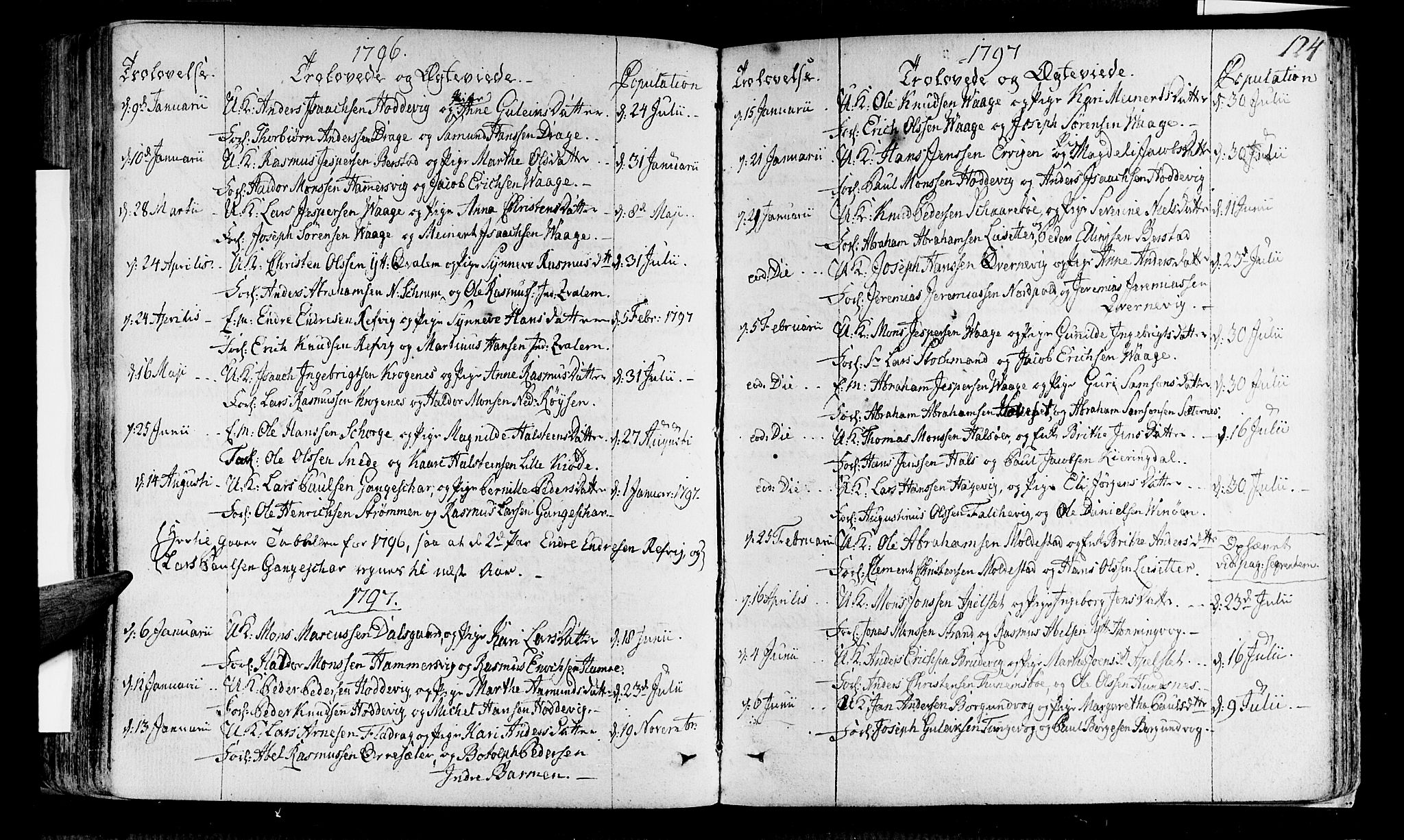 Selje sokneprestembete, SAB/A-99938/H/Ha/Haa/Haaa: Parish register (official) no. A 6, 1782-1806, p. 124