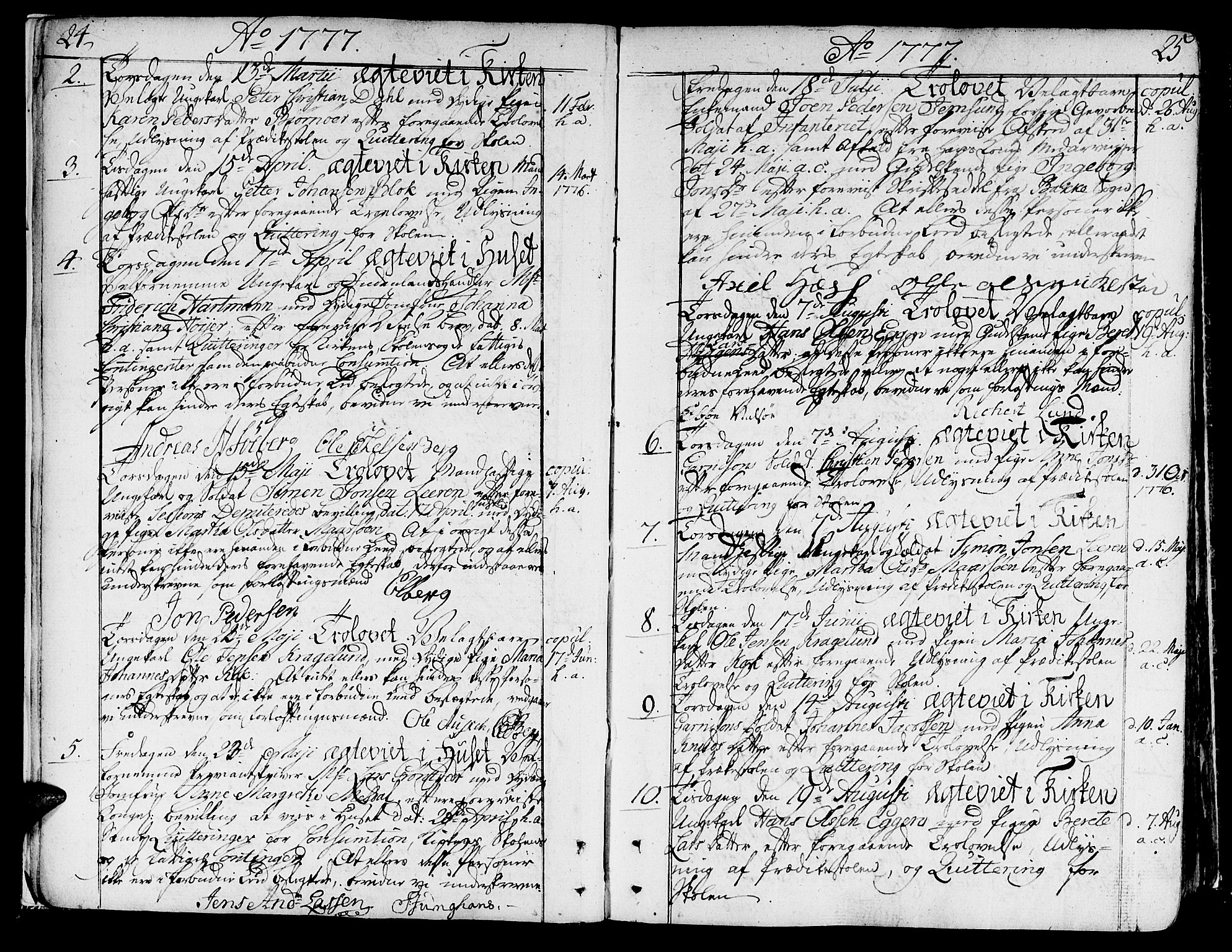 Ministerialprotokoller, klokkerbøker og fødselsregistre - Sør-Trøndelag, SAT/A-1456/602/L0105: Parish register (official) no. 602A03, 1774-1814, p. 24-25