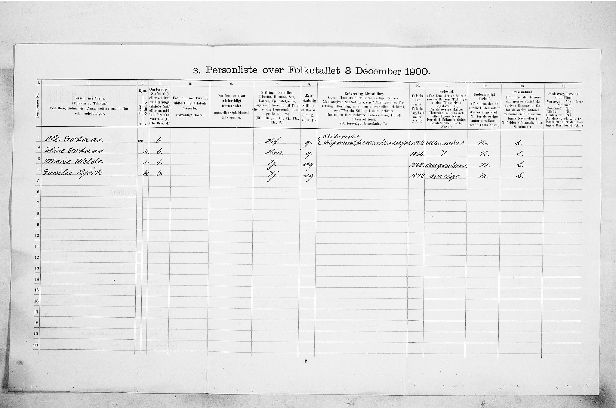 SAO, 1900 census for Kristiania, 1900, p. 36391