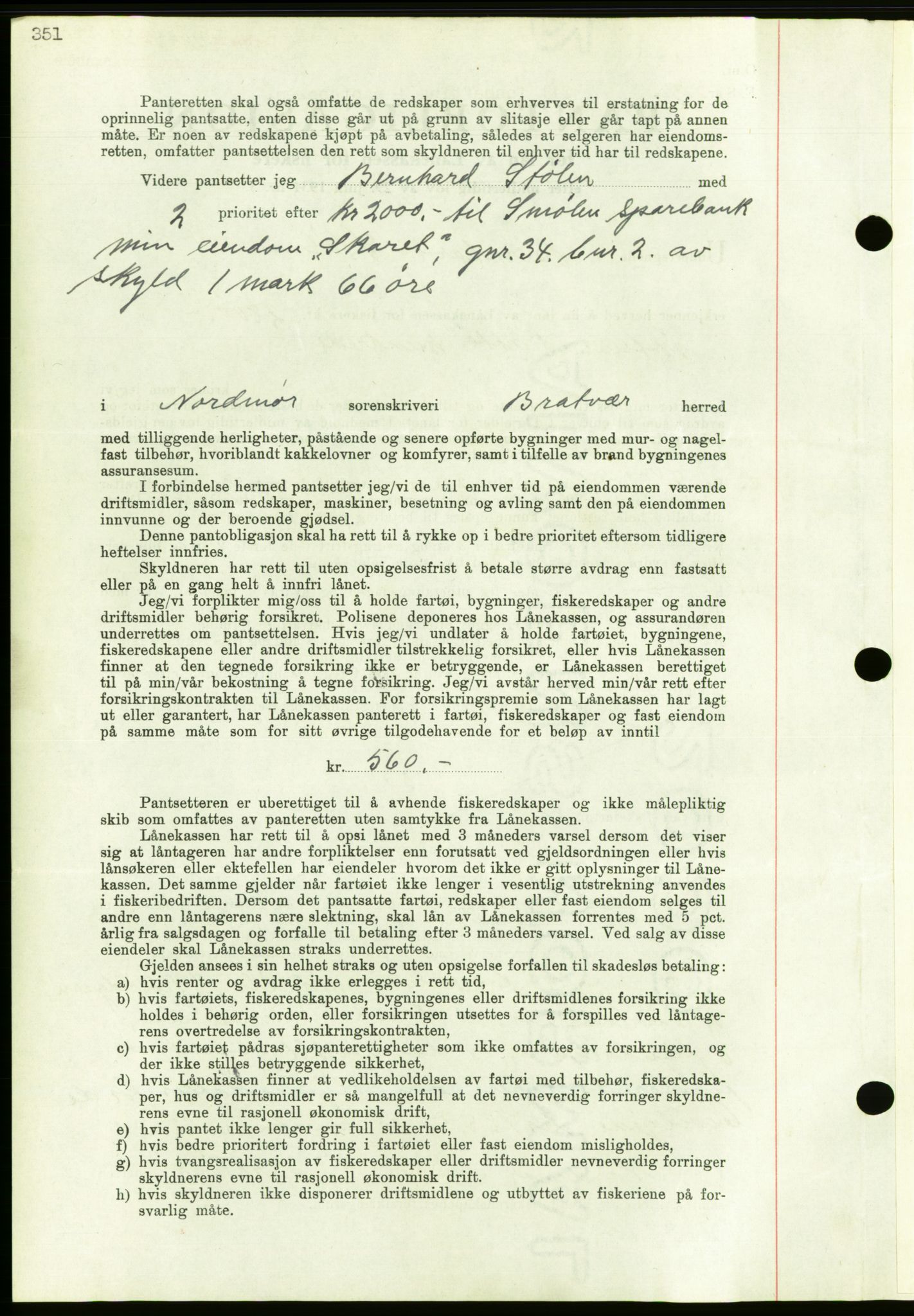 Nordmøre sorenskriveri, AV/SAT-A-4132/1/2/2Ca/L0092: Mortgage book no. B82, 1937-1938, Diary no: : 2893/1937