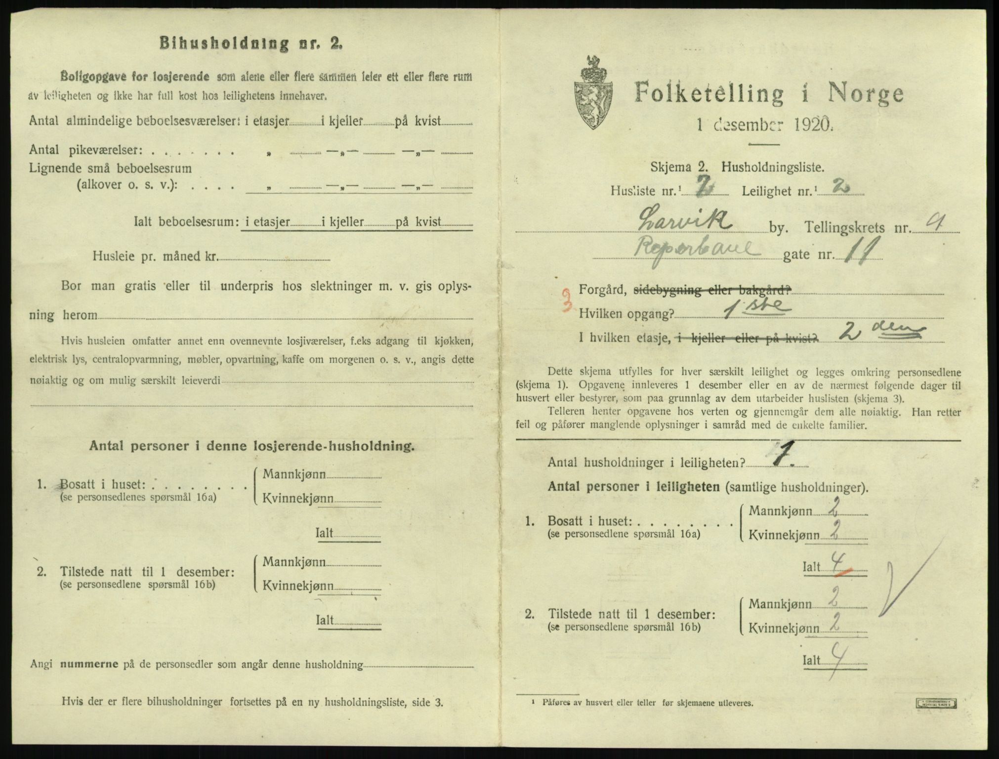 SAKO, 1920 census for Larvik, 1920, p. 7412