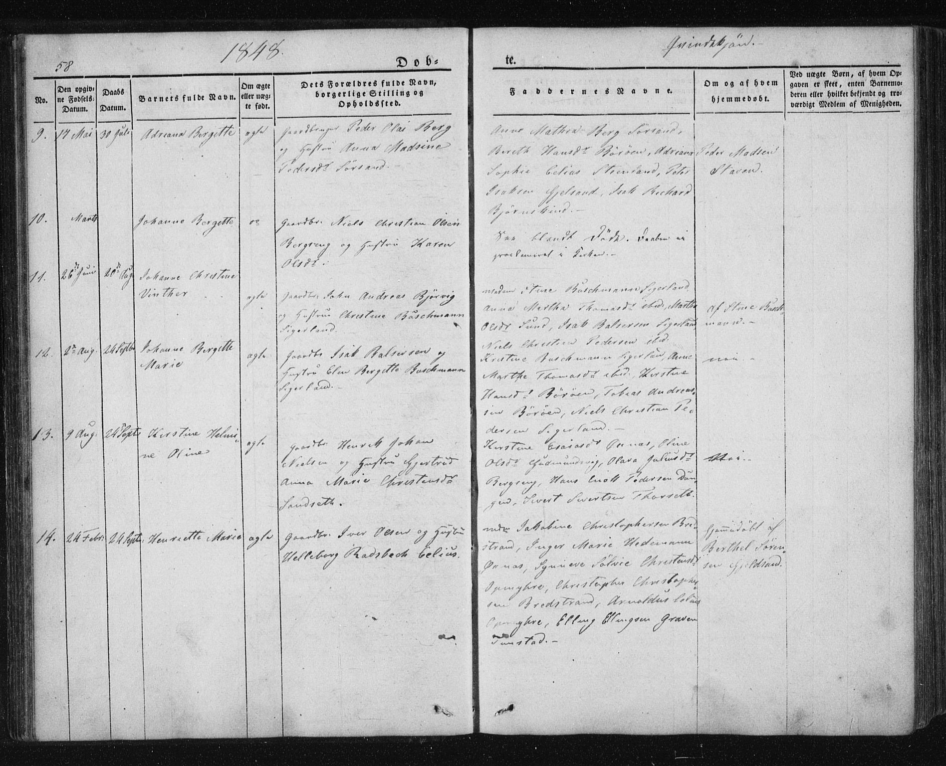 Ministerialprotokoller, klokkerbøker og fødselsregistre - Nordland, AV/SAT-A-1459/893/L1332: Parish register (official) no. 893A05, 1841-1858, p. 58