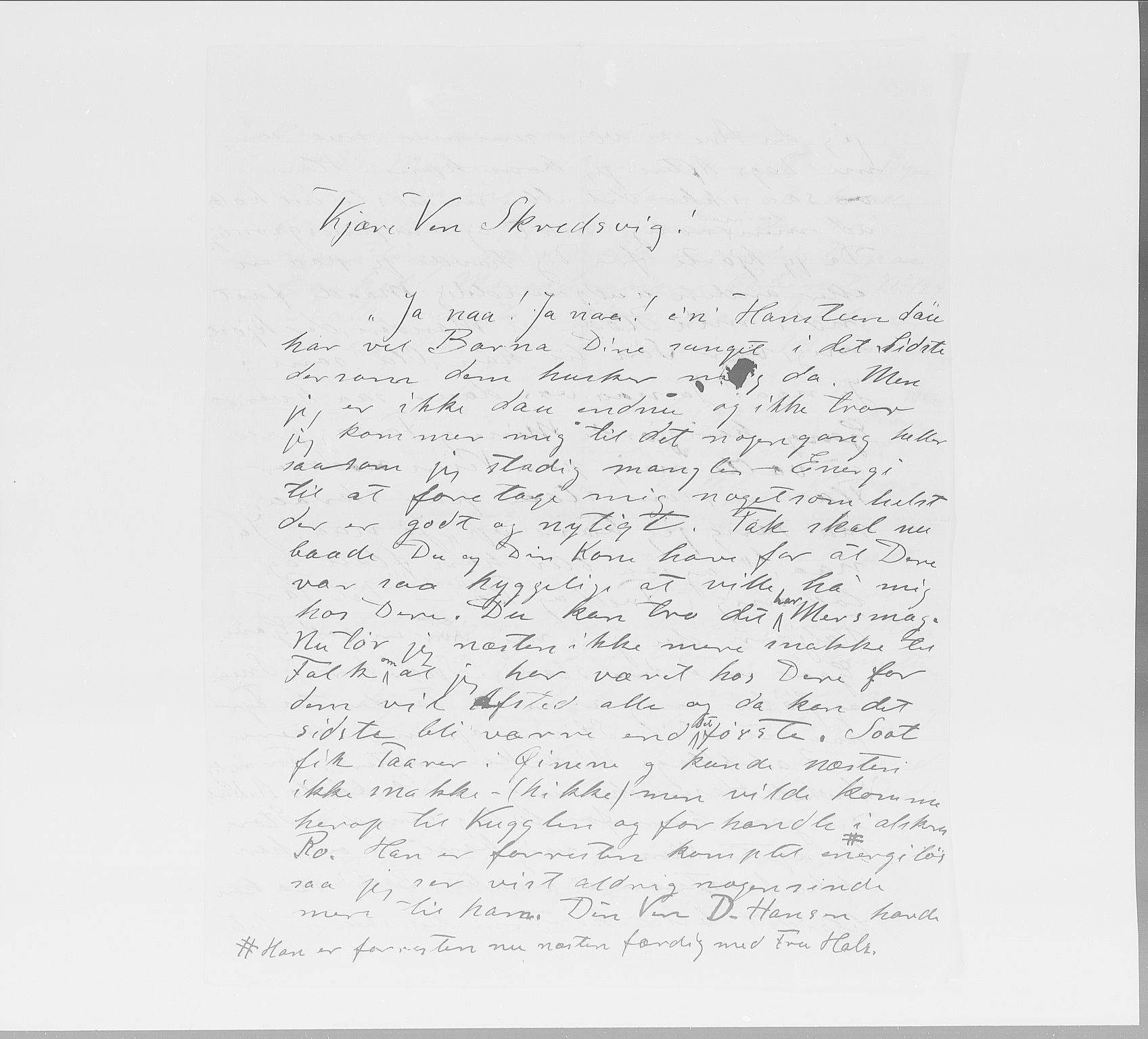 Skredsvig, Christian, AV/RA-PA-0353/E/L0001: Privatbrev fra enkeltpersoner, 1888-1961, p. 92