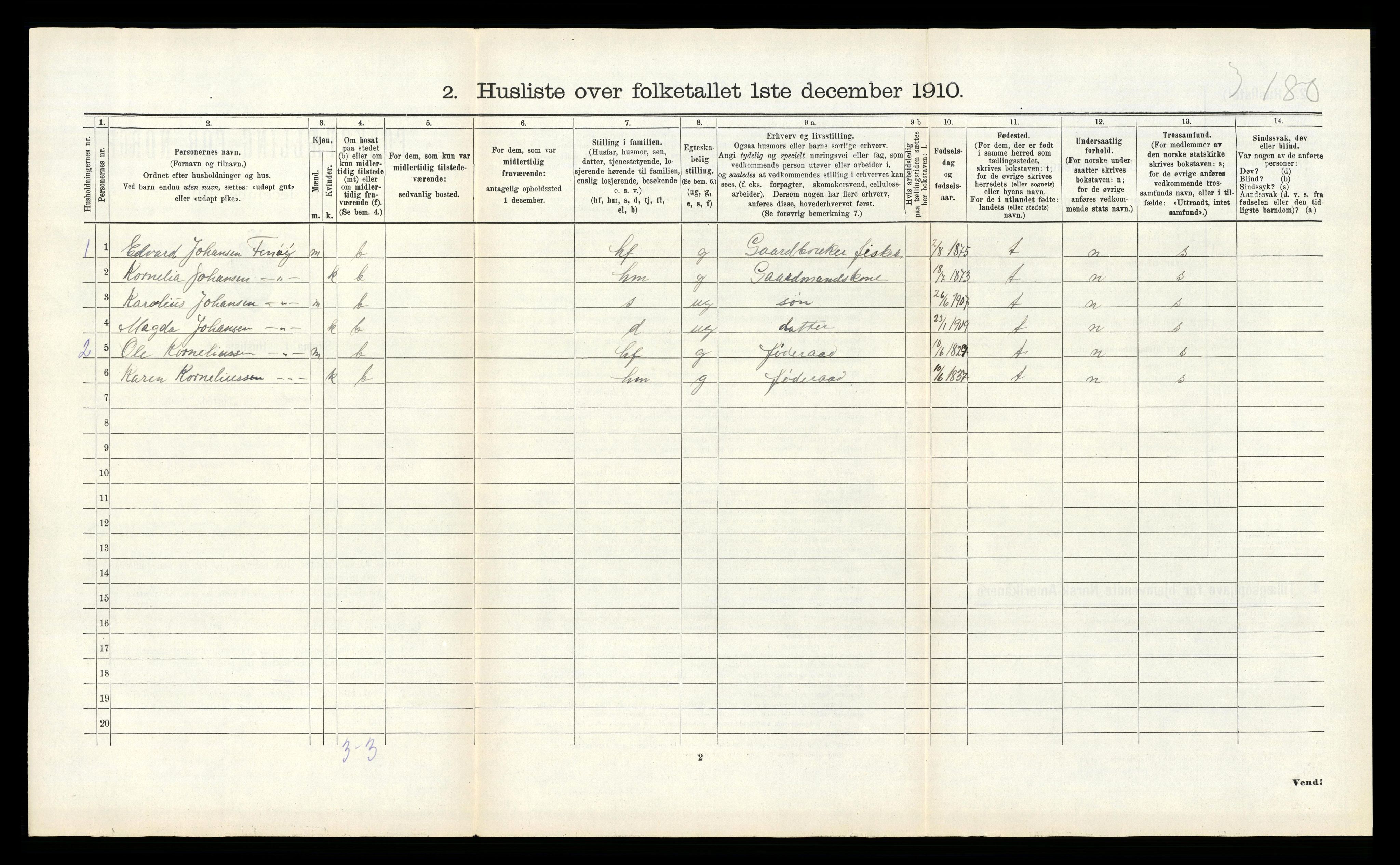 RA, 1910 census for Hamarøy, 1910, p. 921