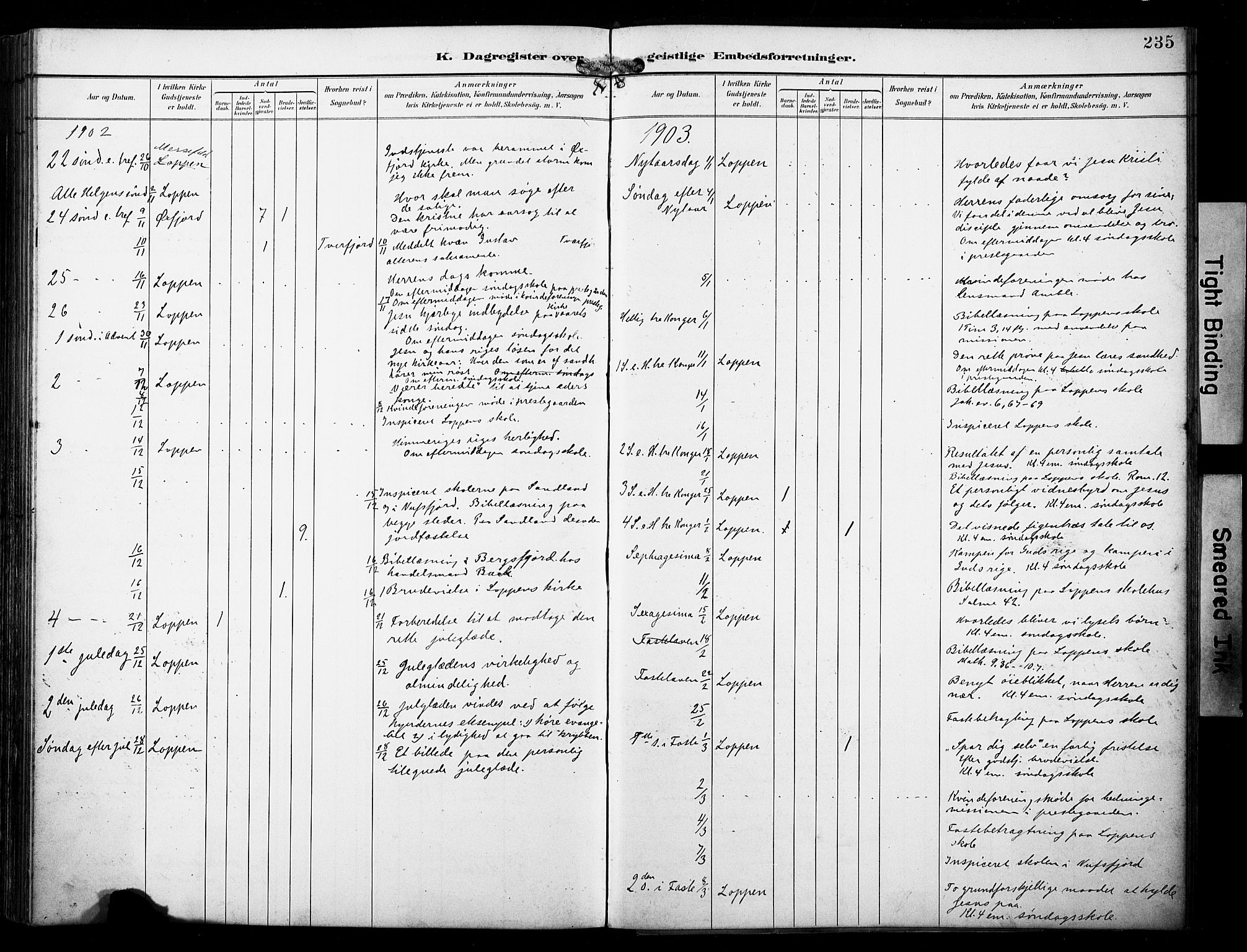 Loppa sokneprestkontor, SATØ/S-1339/H/Ha/L0009kirke: Parish register (official) no. 9, 1895-1909, p. 235