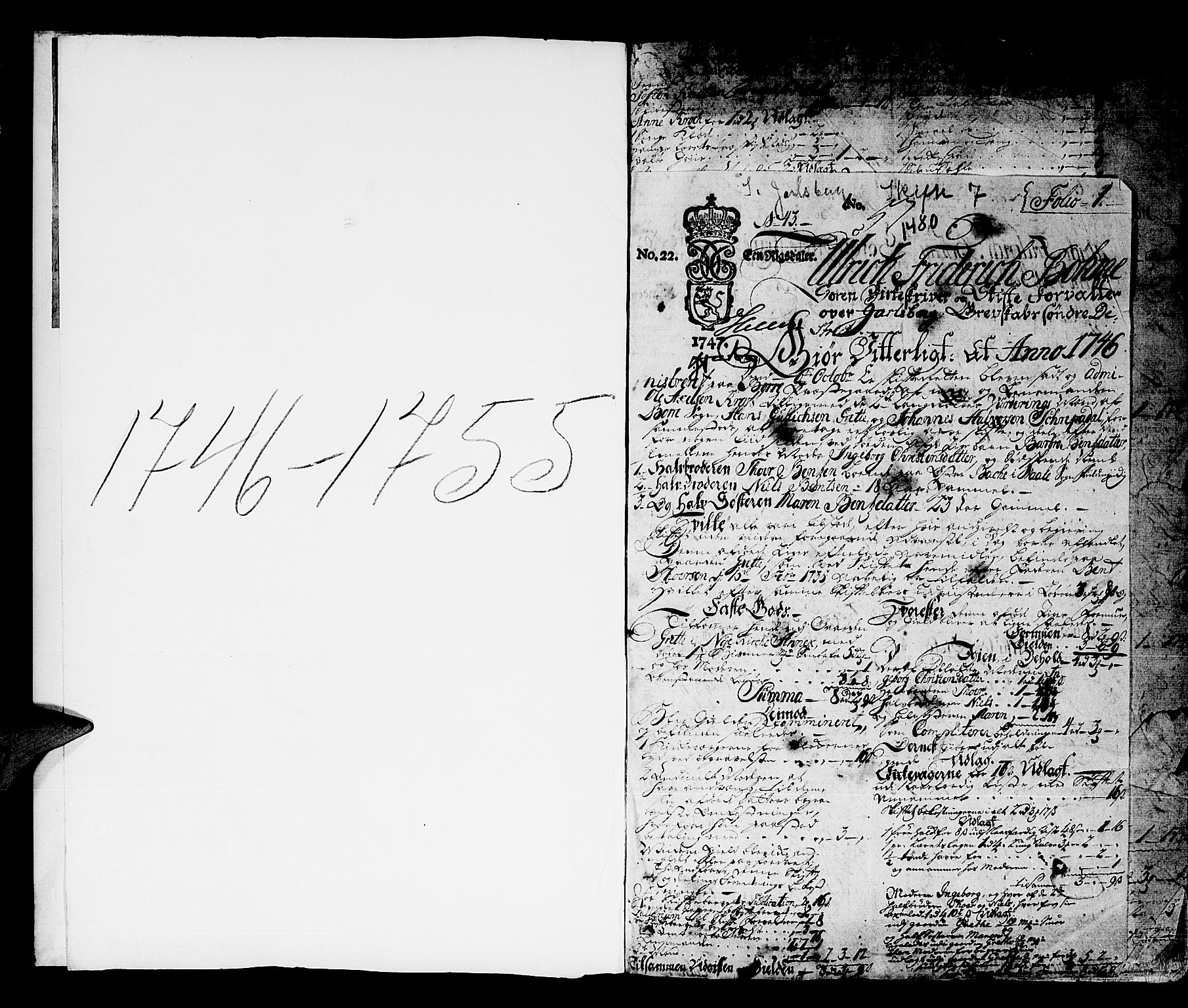 Søndre Jarlsberg sorenskriveri, AV/SAKO-A-129/H/Hb/Hba/L0007: Skifteprotokoll, 1746-1755, p. 0b-1a