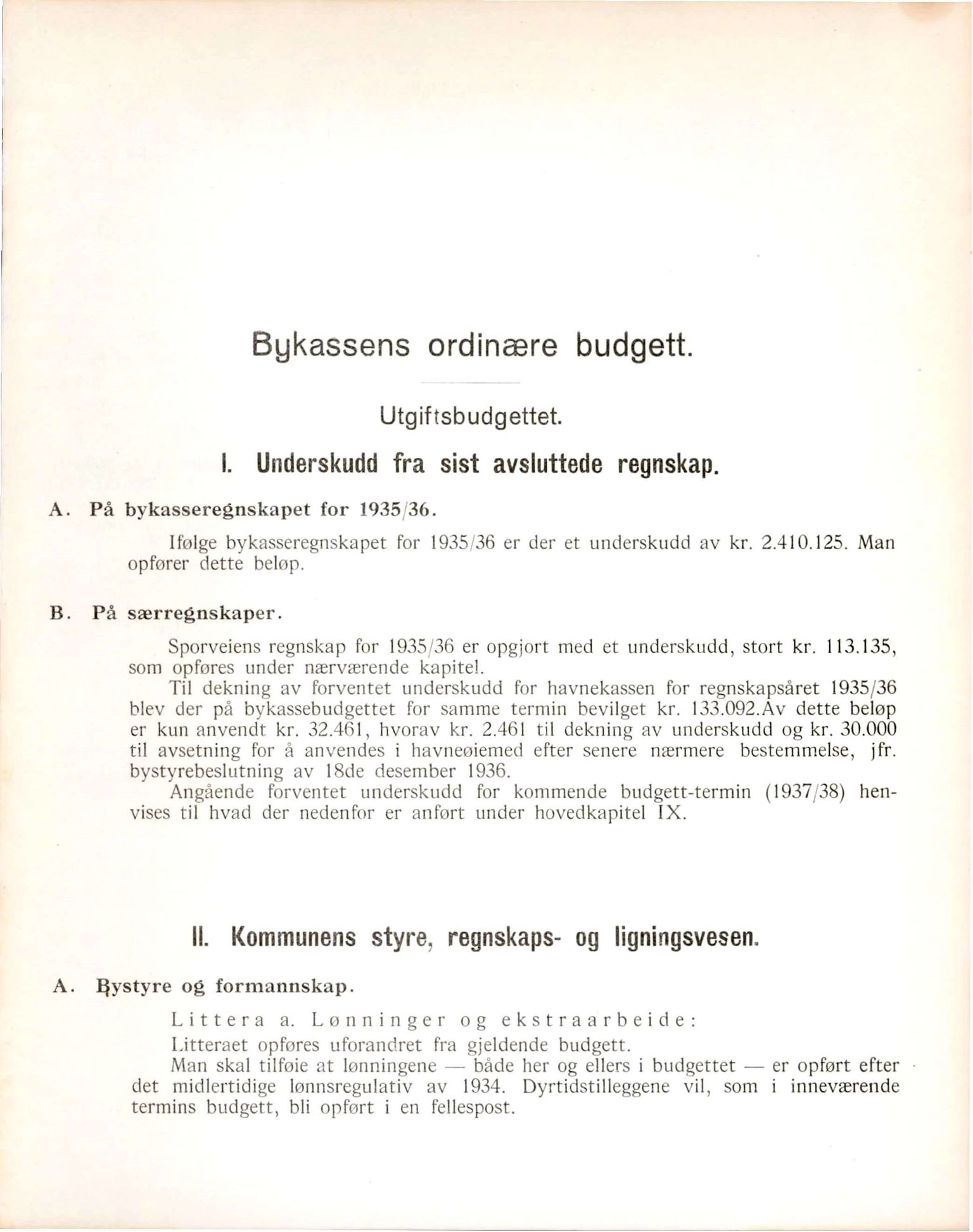 Bergen kommune. Formannskapet, BBA/A-0003/Ad/L0135: Bergens Kommuneforhandlinger, bind II, 1937