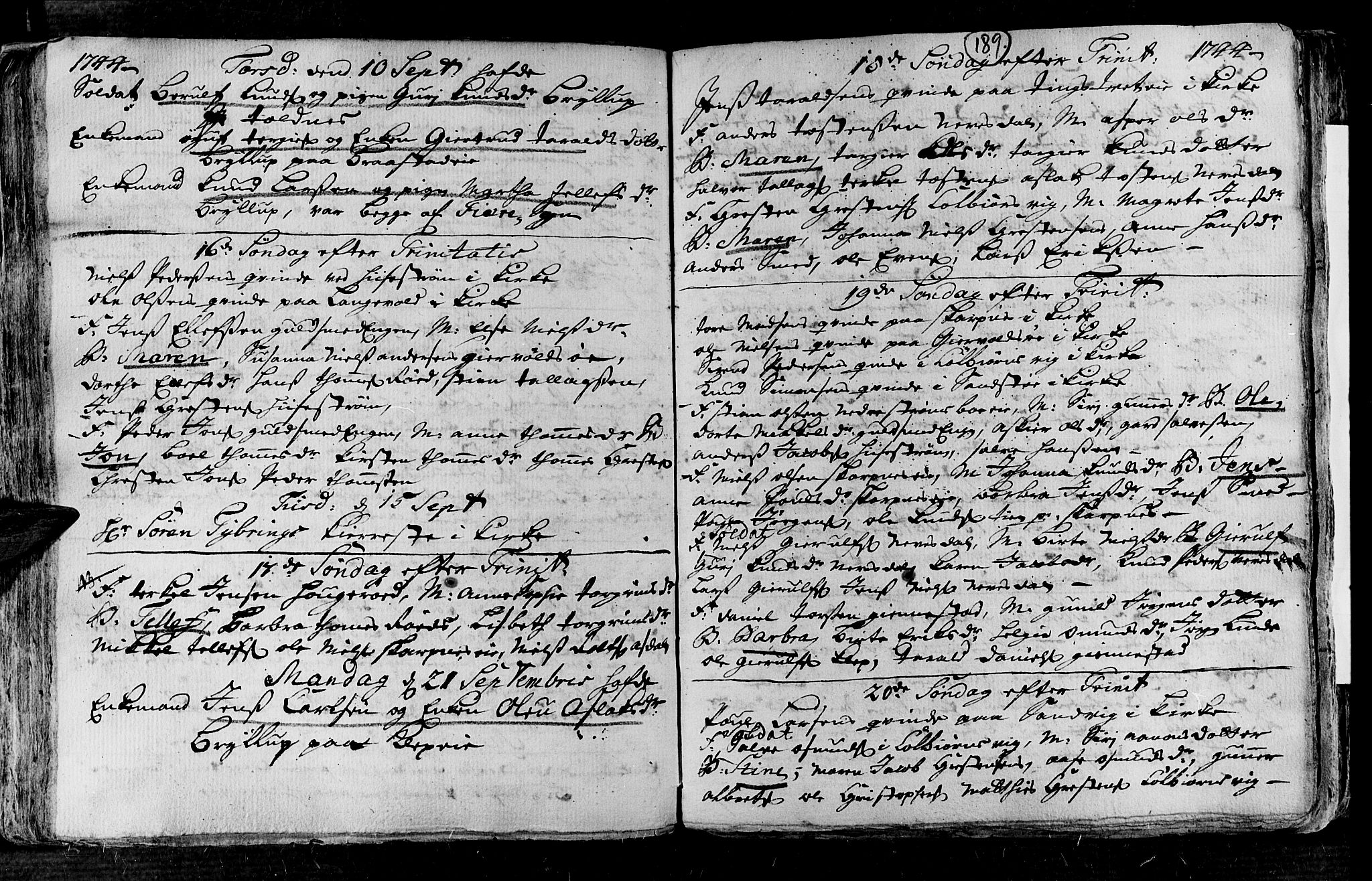 Øyestad sokneprestkontor, AV/SAK-1111-0049/F/Fa/L0004: Parish register (official) no. A 4, 1730-1750, p. 189