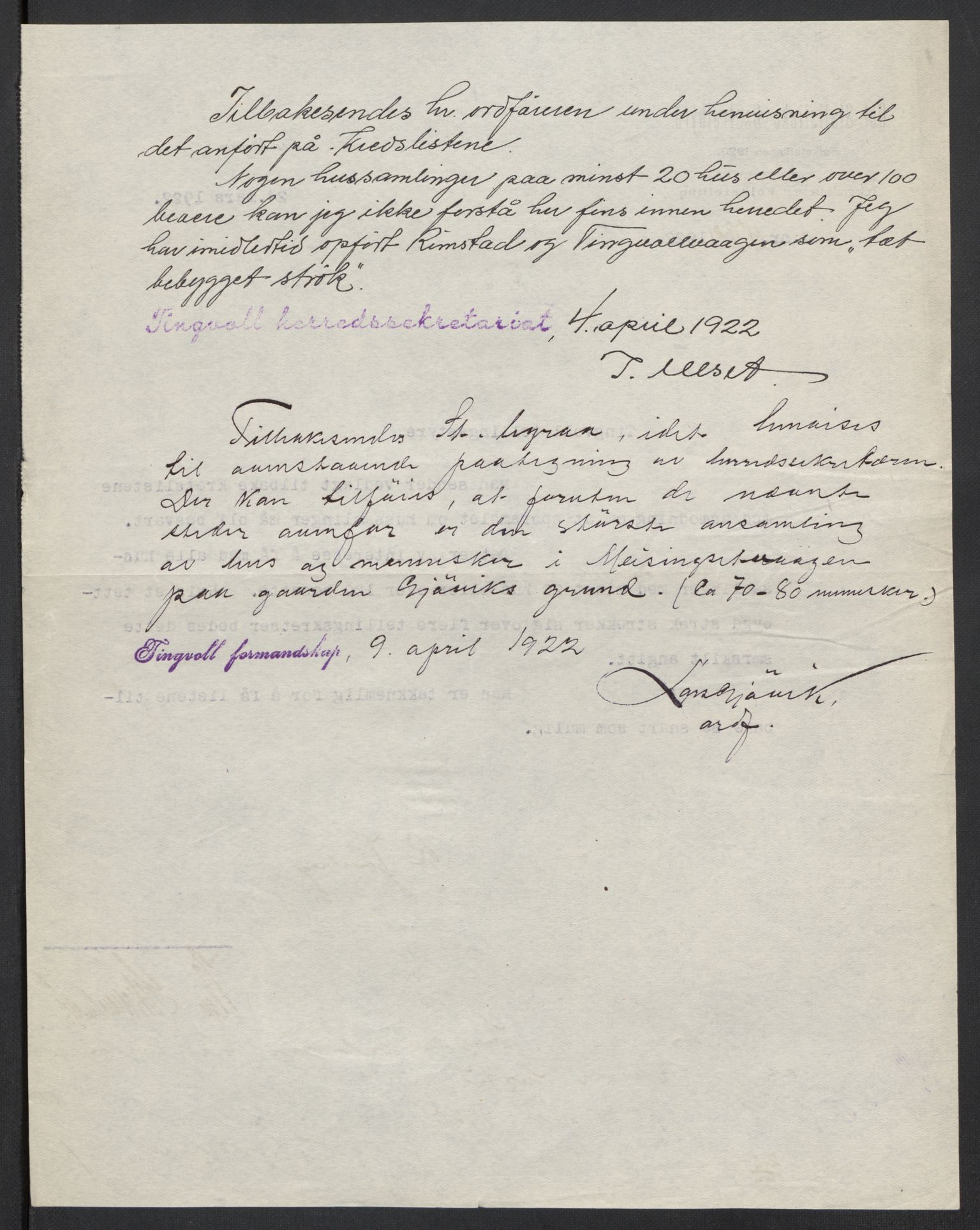 SAT, 1920 census for Tingvoll, 1920, p. 5