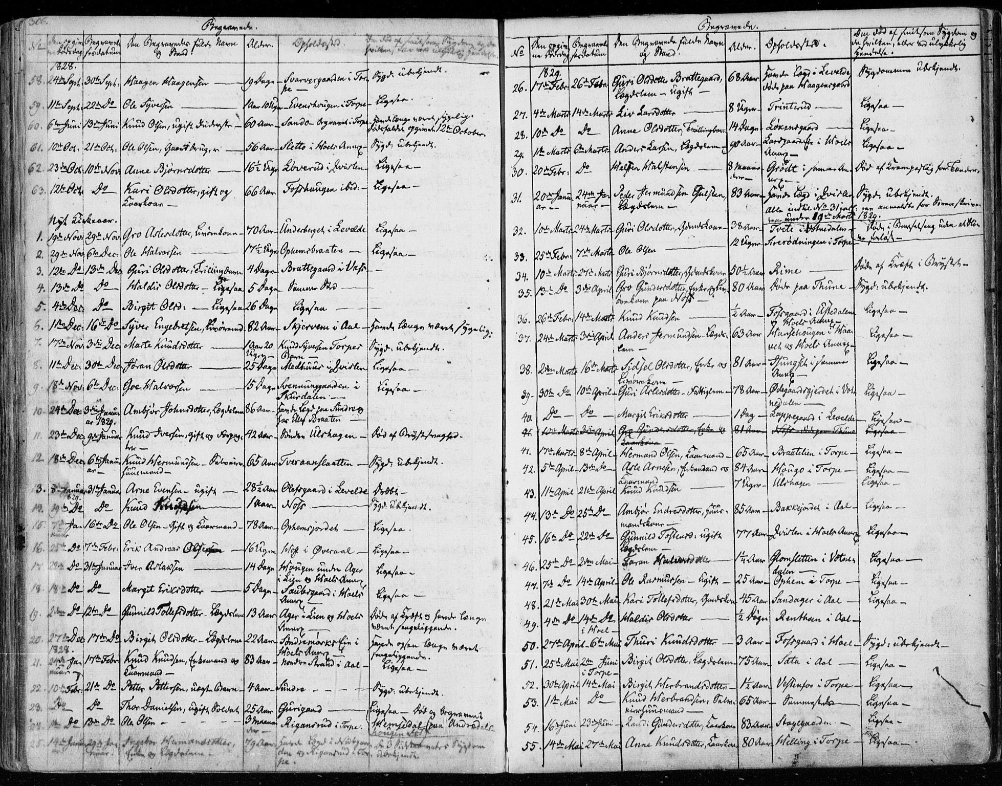 Ål kirkebøker, SAKO/A-249/F/Fa/L0005: Parish register (official) no. I 5, 1825-1848, p. 306