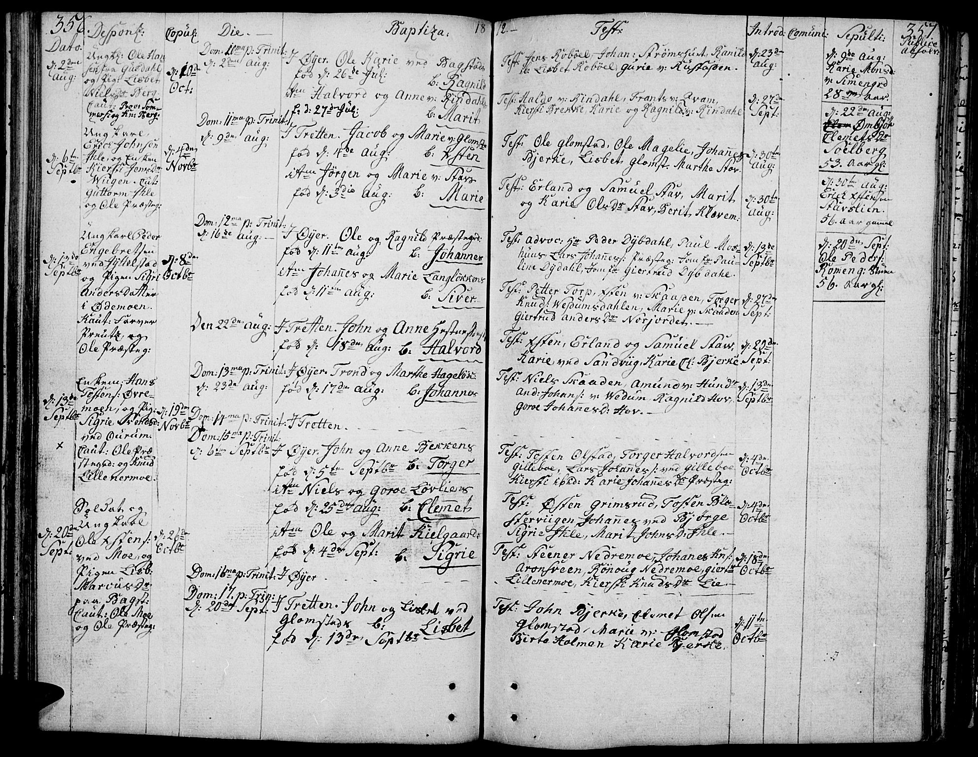 Øyer prestekontor, SAH/PREST-084/H/Ha/Haa/L0003: Parish register (official) no. 3, 1784-1824, p. 356-357