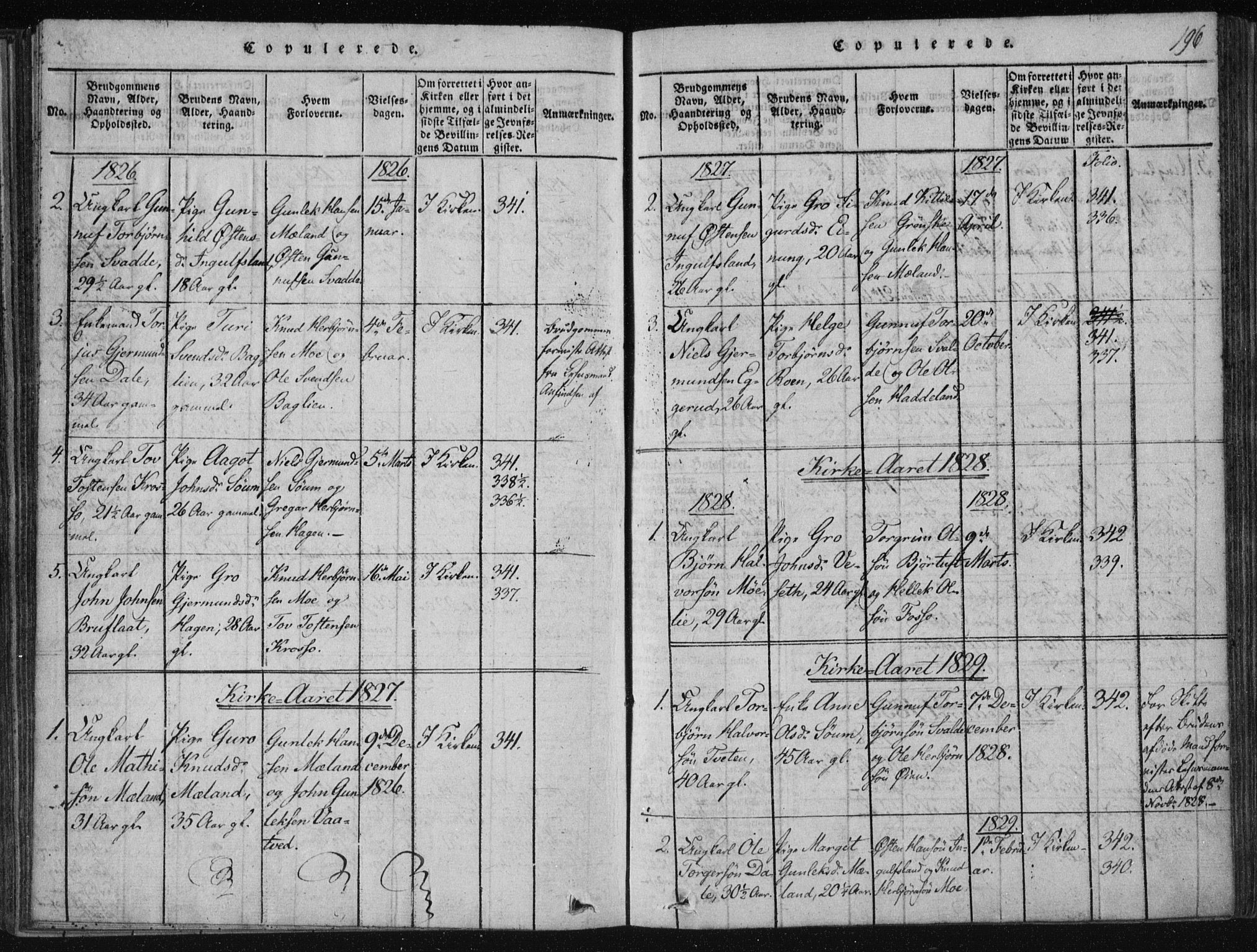 Tinn kirkebøker, SAKO/A-308/F/Fc/L0001: Parish register (official) no. III 1, 1815-1843, p. 196