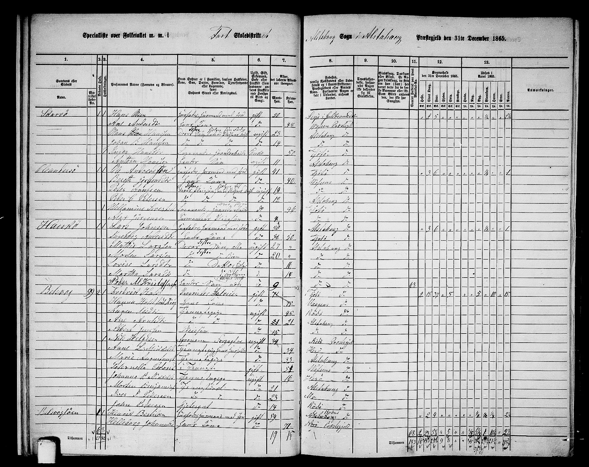 RA, 1865 census for Alstahaug, 1865, p. 20