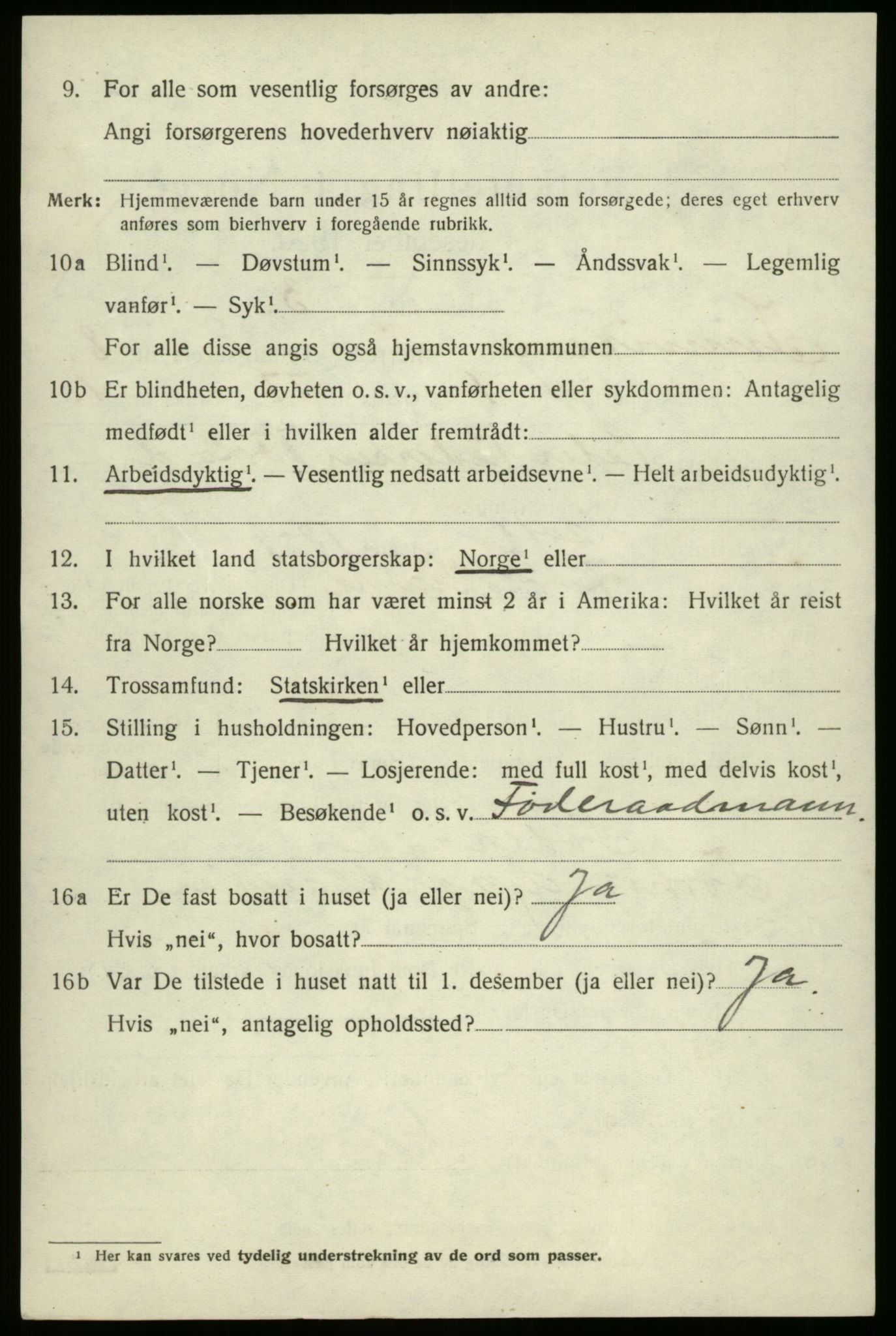 SAB, 1920 census for Innvik, 1920, p. 3436