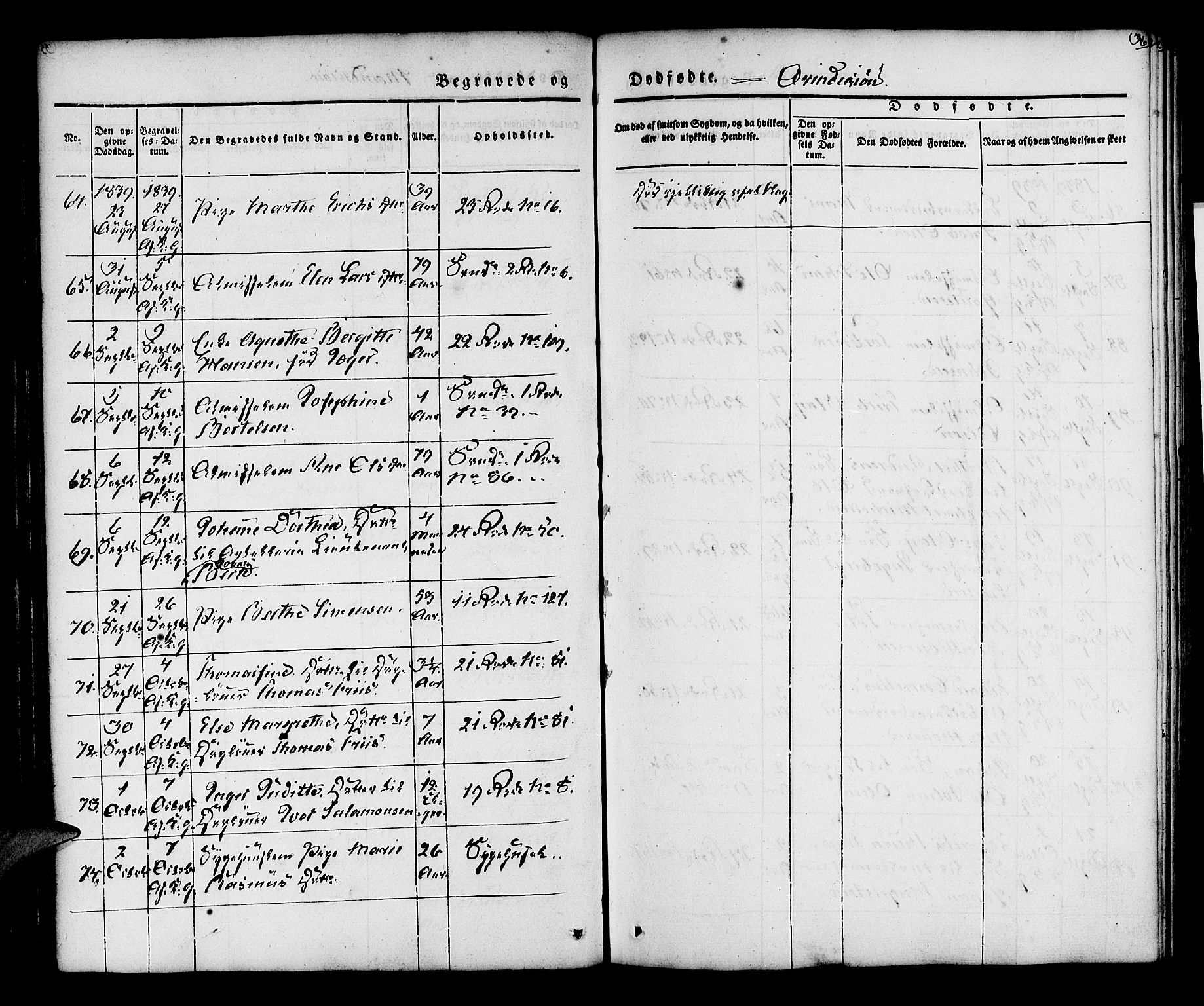 Korskirken sokneprestembete, AV/SAB-A-76101/H/Hab: Parish register (copy) no. E 1, 1837-1851, p. 36