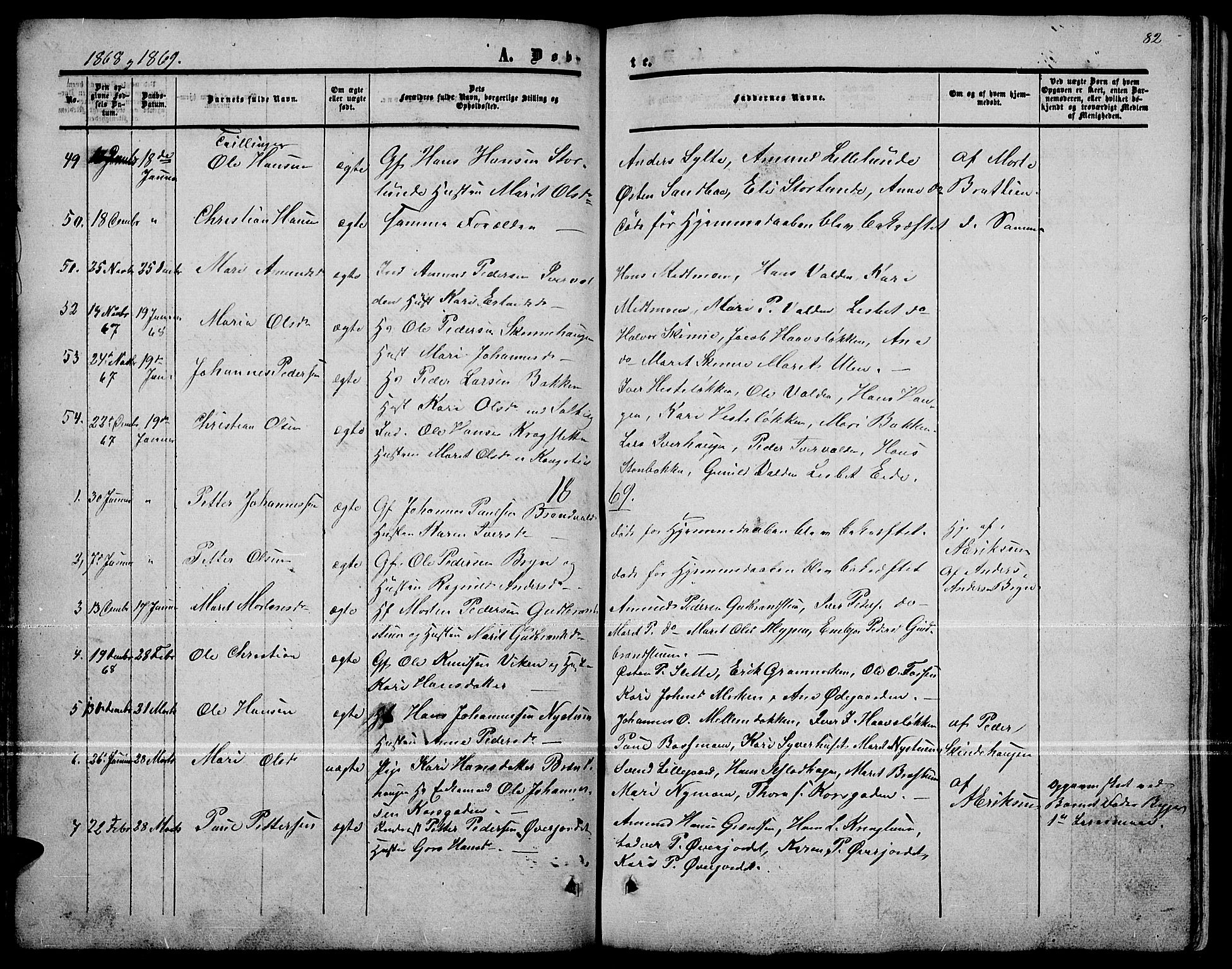 Nord-Fron prestekontor, AV/SAH-PREST-080/H/Ha/Hab/L0001: Parish register (copy) no. 1, 1851-1883, p. 82