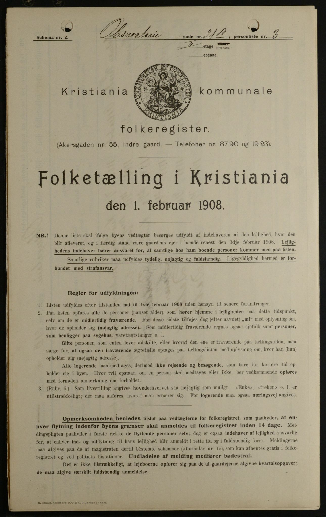 OBA, Municipal Census 1908 for Kristiania, 1908, p. 66807